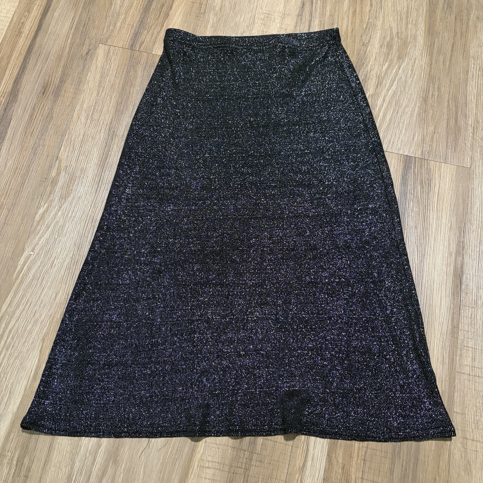 True Vintage 80s Tripp NYC Black Glitter Stretchy Short Mini Skirt Size Small