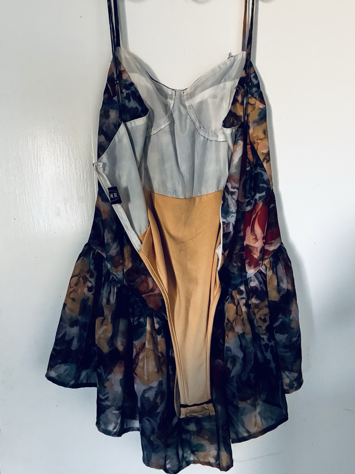 Cider CottageCore Boustier Mini Impressionist Floral Dress Size Small/med