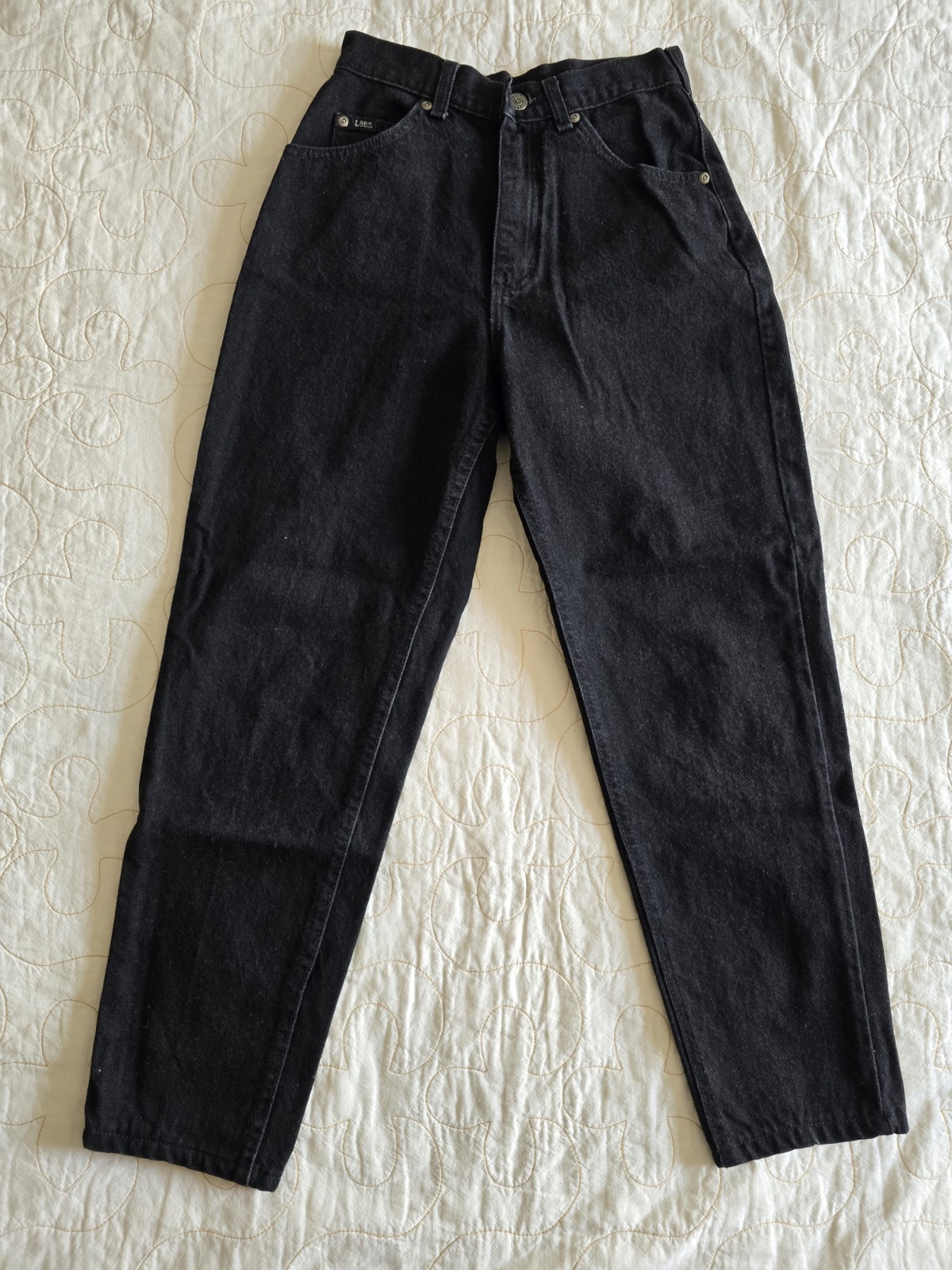 Vintage 89s 90s Lee Black High Waisted Mom Jeans Womens XXS/XS 24 Inch Waist
