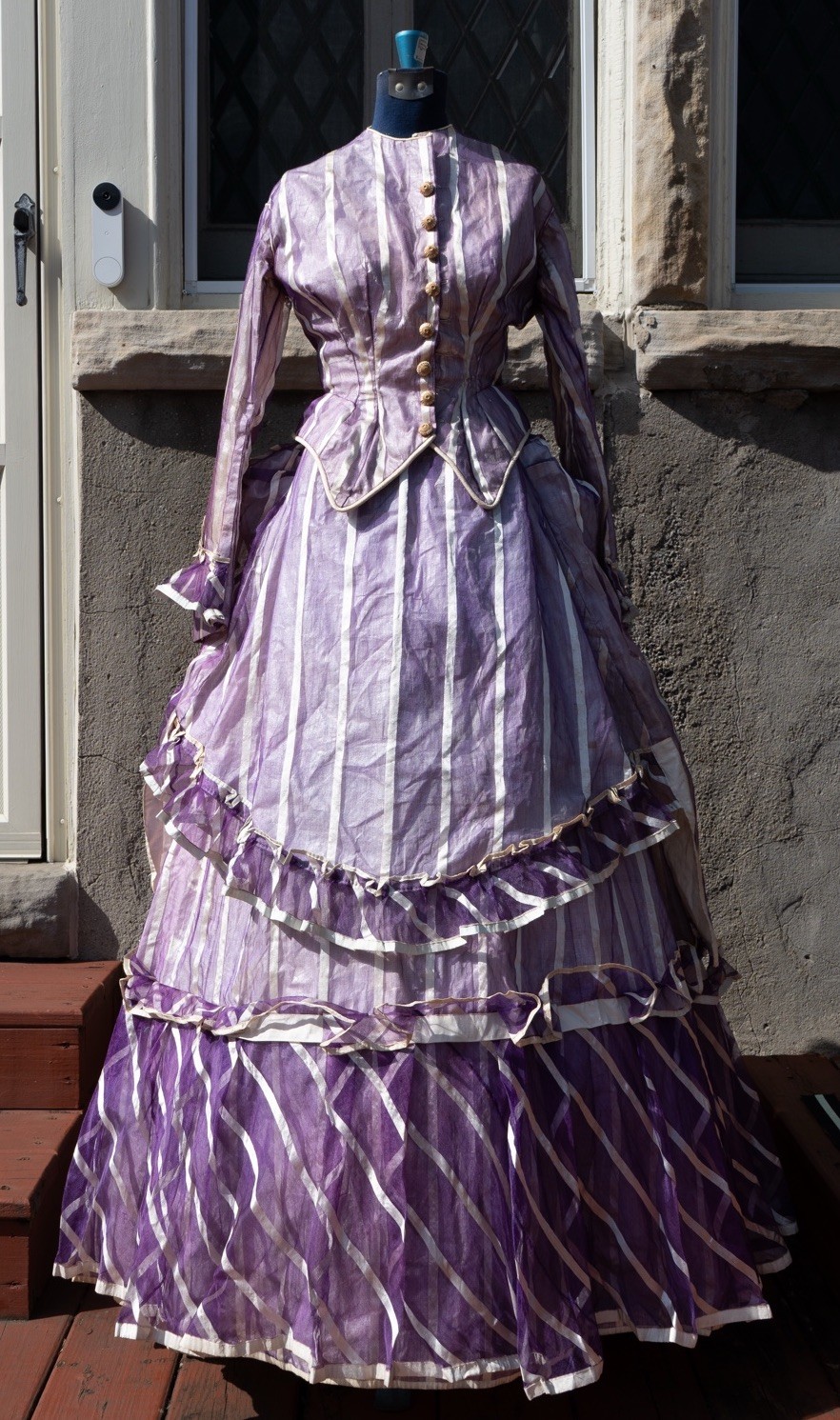Antique 1868 Sheer 3 Piece Summer Promenade Dress