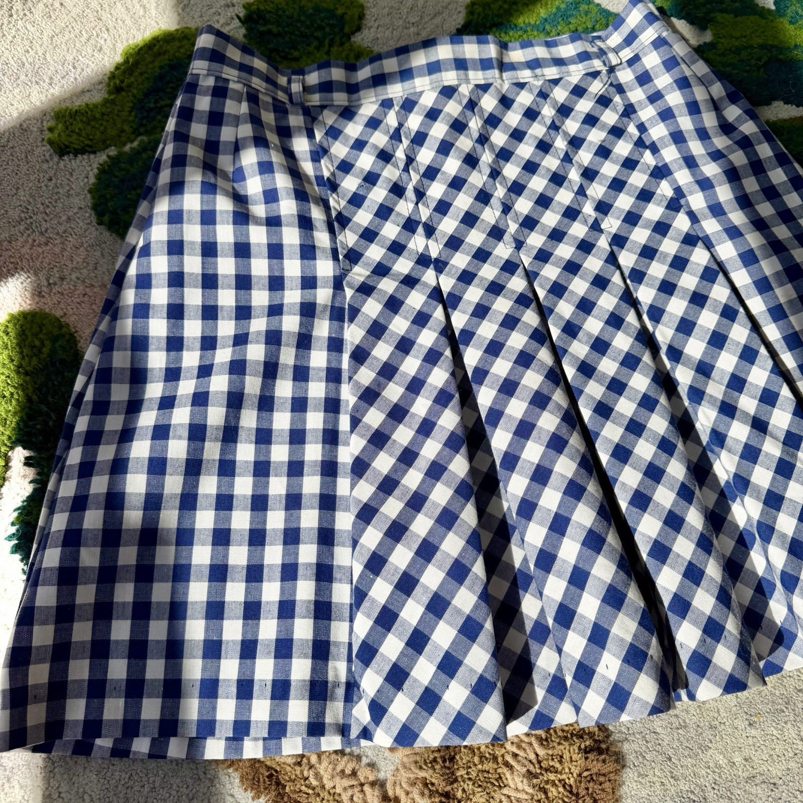 1960’s GINGHAM TENNIS SKIRT Vintage Navy White Check Sears Junior Bazaar Mini M