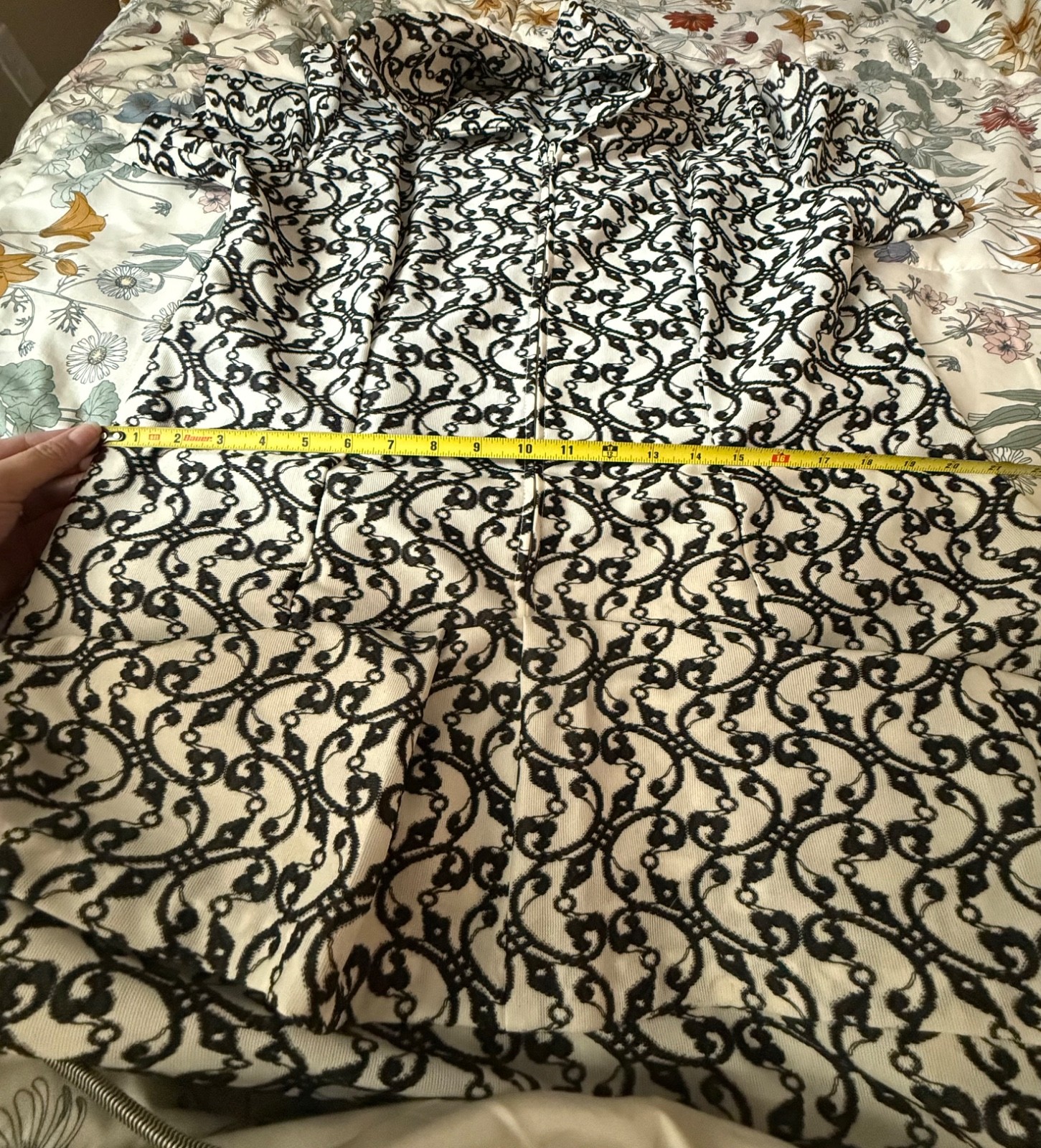 Vintage 1970s MSK Graphic Scroll Print Shirt Dress.