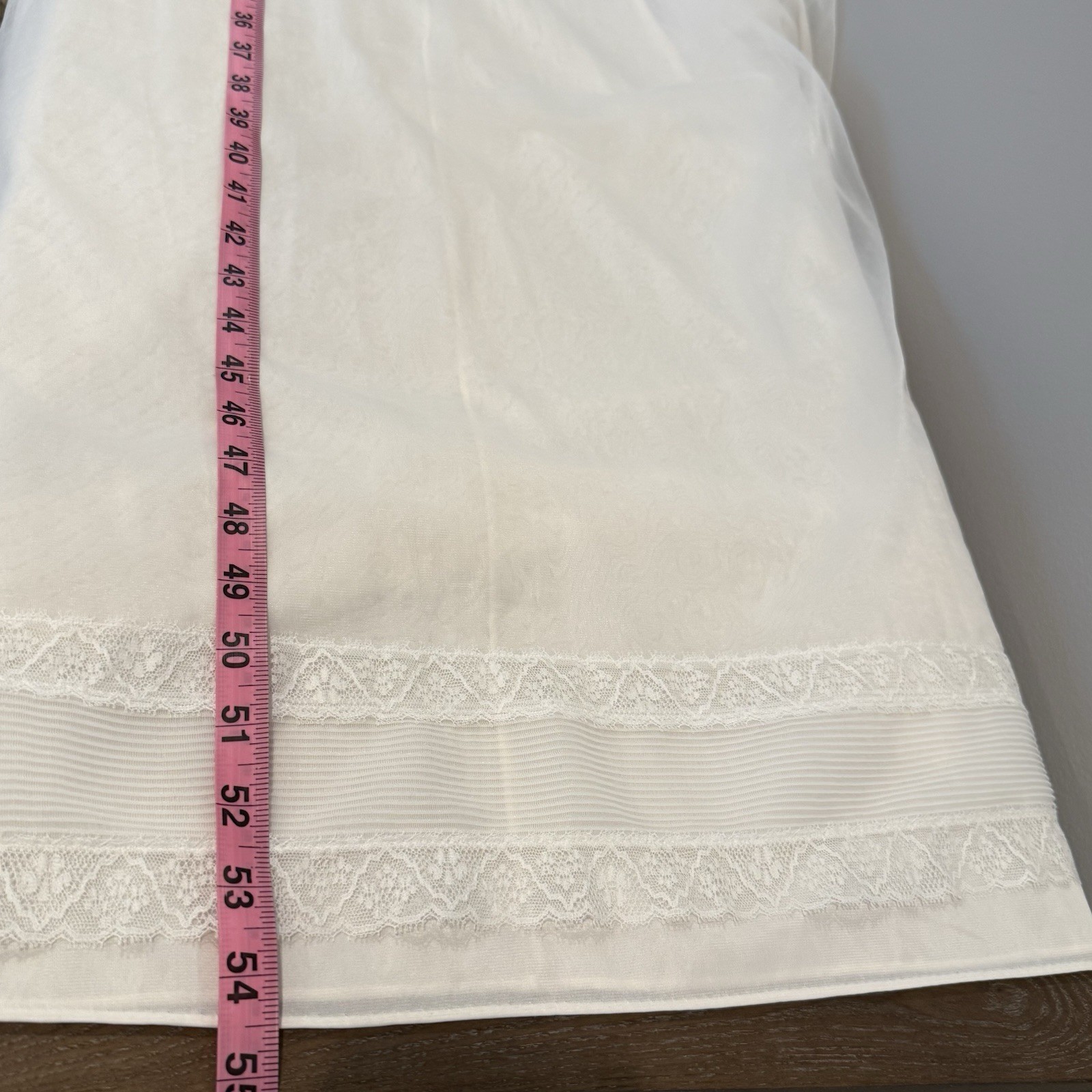 VTG Vanity Fair Peignoir Robe Nightgown Set Ivory Lace Pink Ribbon Bridal 34
