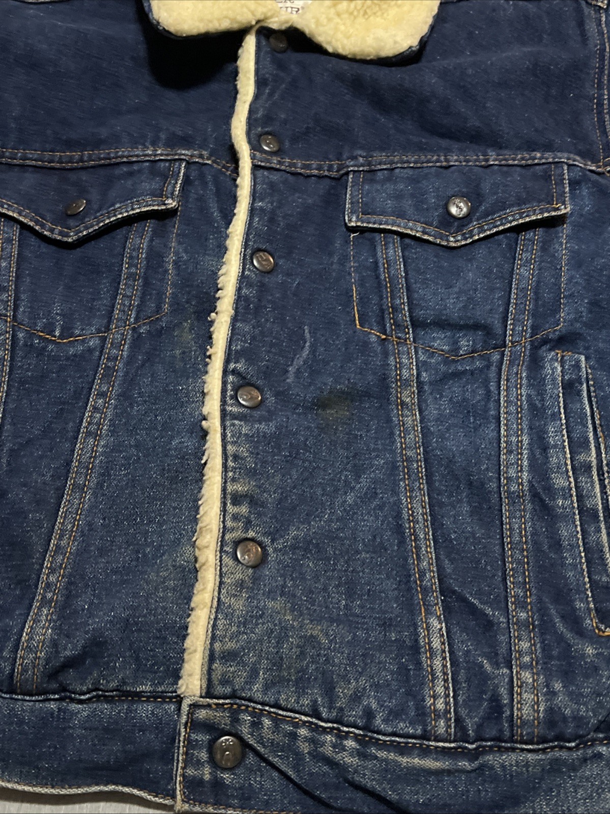 Silver Spur AZ Sherpa Lined Denim Jacket LG Western Wear Trucker Free Shipping