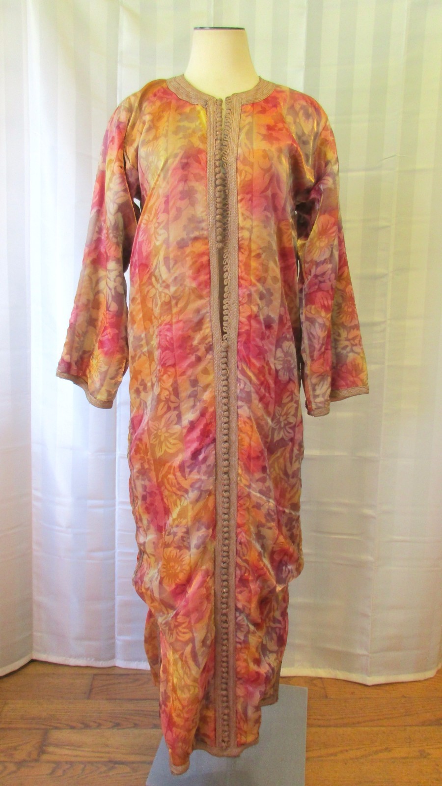 Rare Vintage Moroccan Caftan 1920s 1930s 1940s Antique Robe M Medium Kaftan