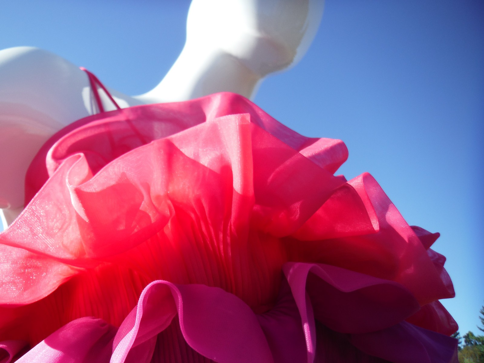 GORG! VTG Chiffon Purple & Magenta lined Maxi Gown Flowing Ruffles Amazing! Sm