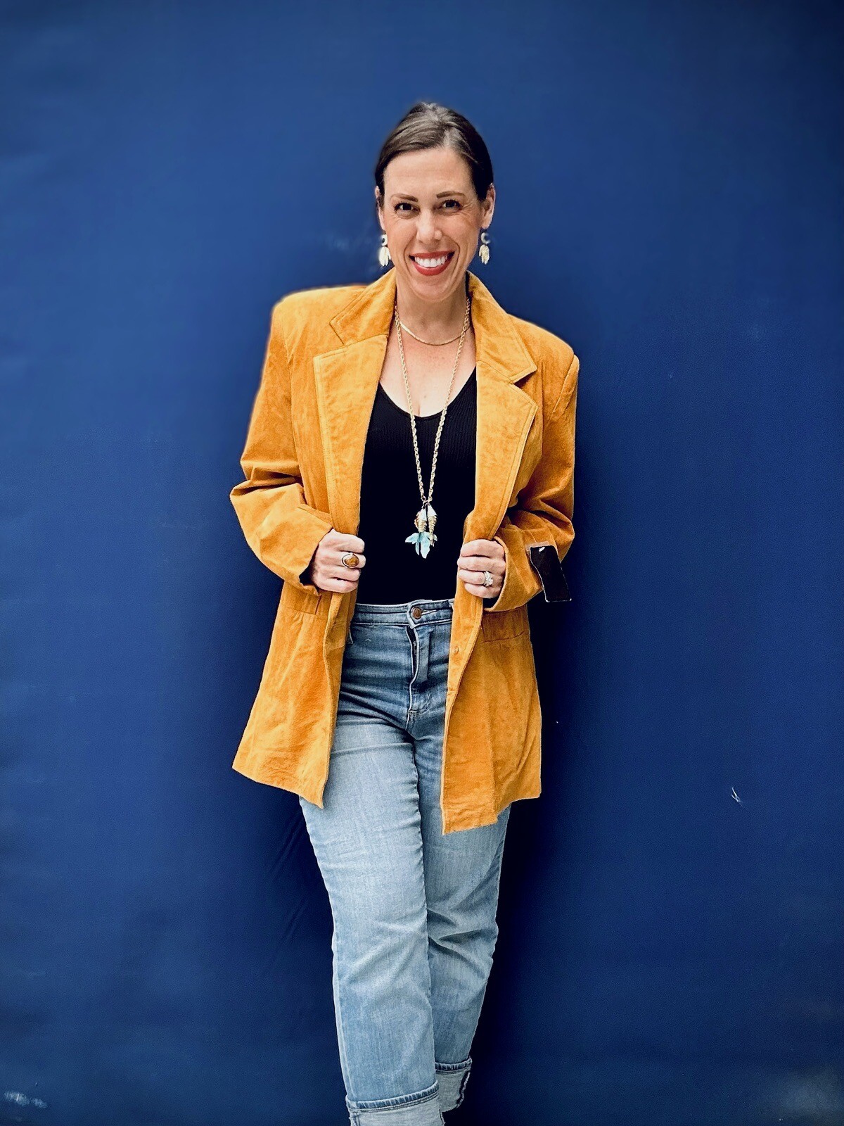 Vintage Women’s Suede Jacket Sz L Goldenrod NWT ! Retro