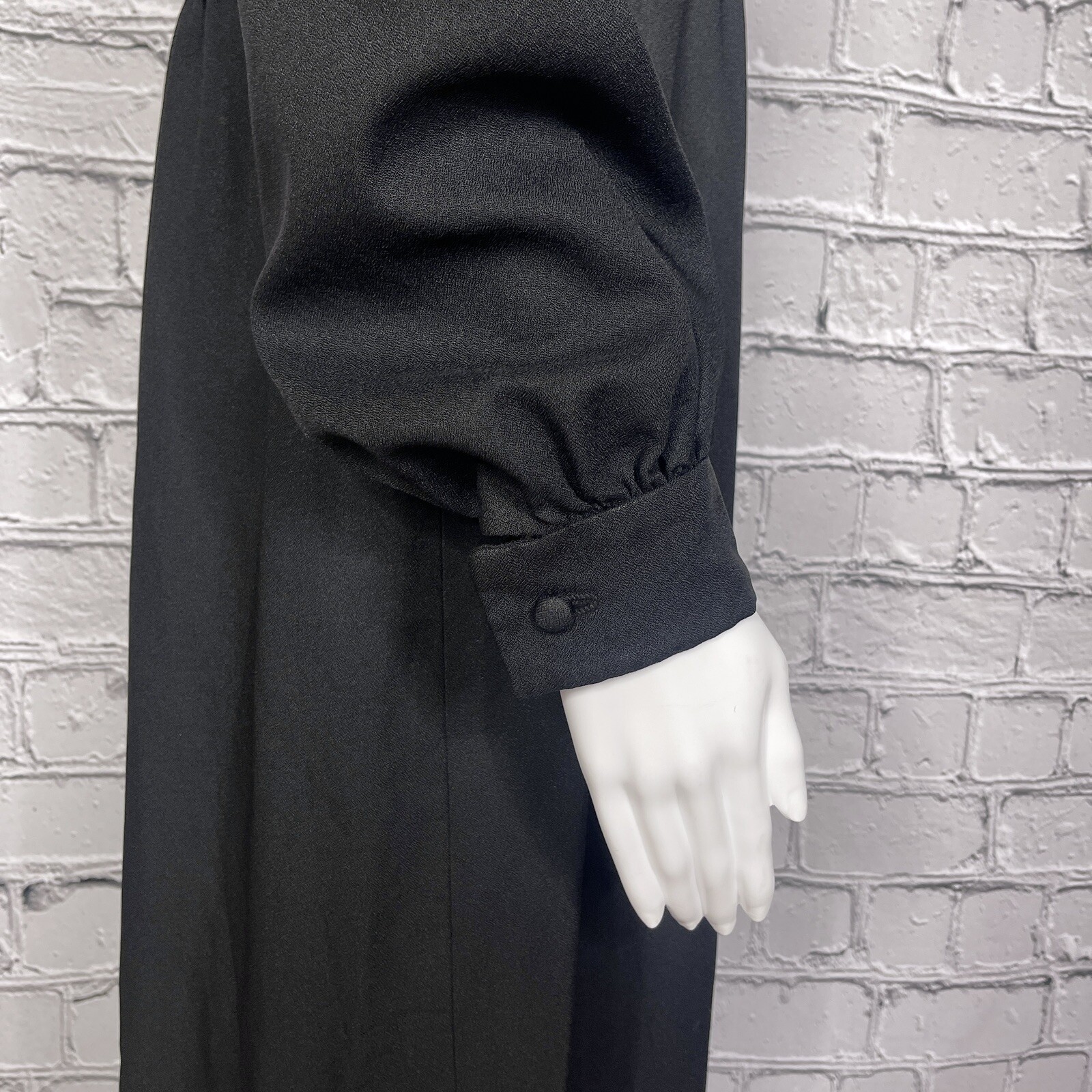 Vintage Modesty Costume Dress No Brand Thick Black Long Puff Sleeve Theatre