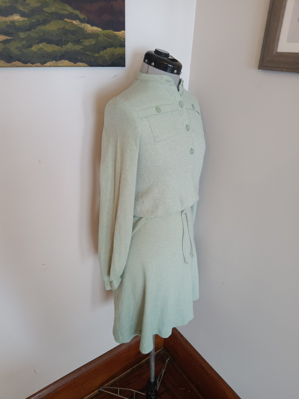 70s vintage Skater Skirt + Sweater Crop Top, Montgonery Ward MCM Sz Xs Athletic
