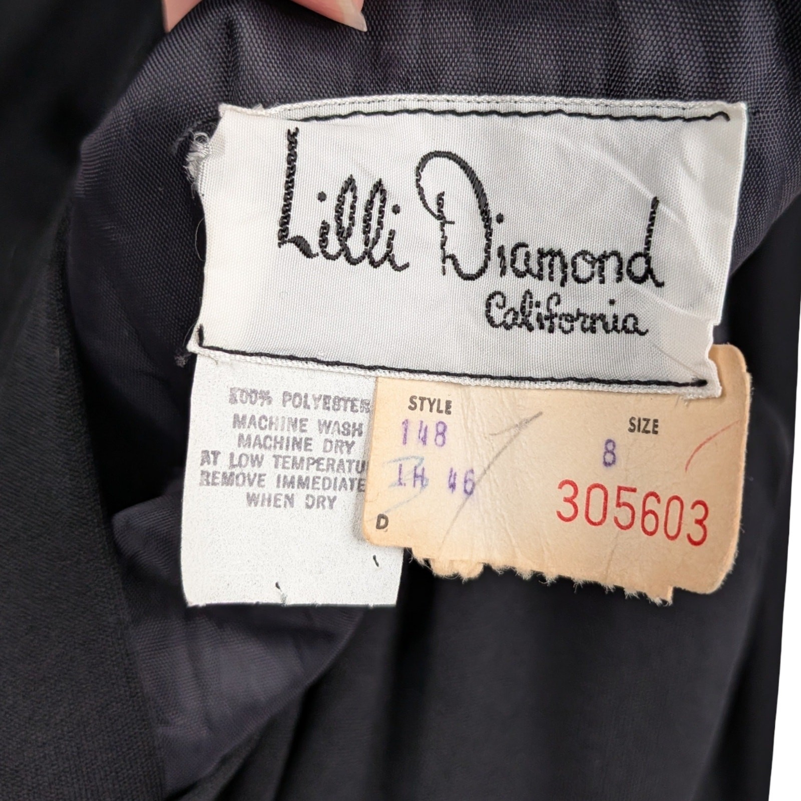Vtg 50s Lilli Diamond California Capelet Dress Gown Black Rockabilly Pinup XS 0