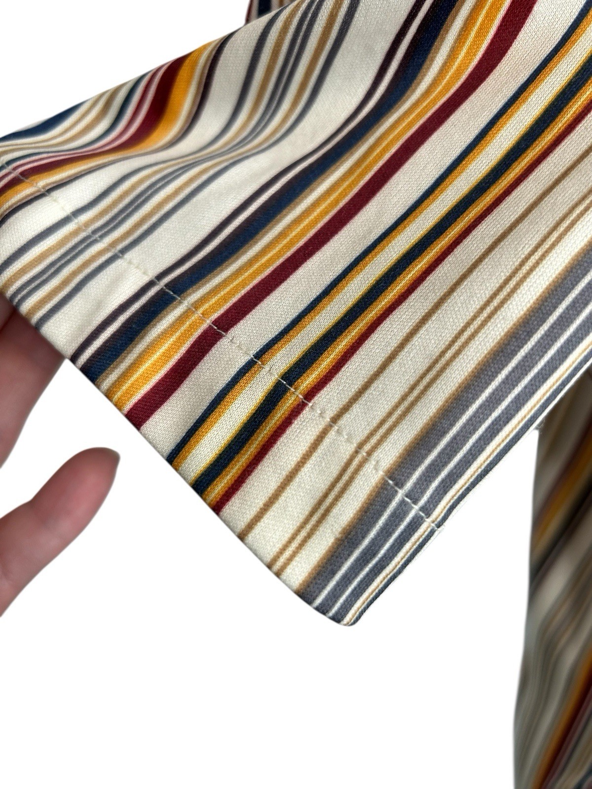 1970’s Shirt Stripes Disco Hippie Groovy Button Up Vintage Women’s Small 4-6