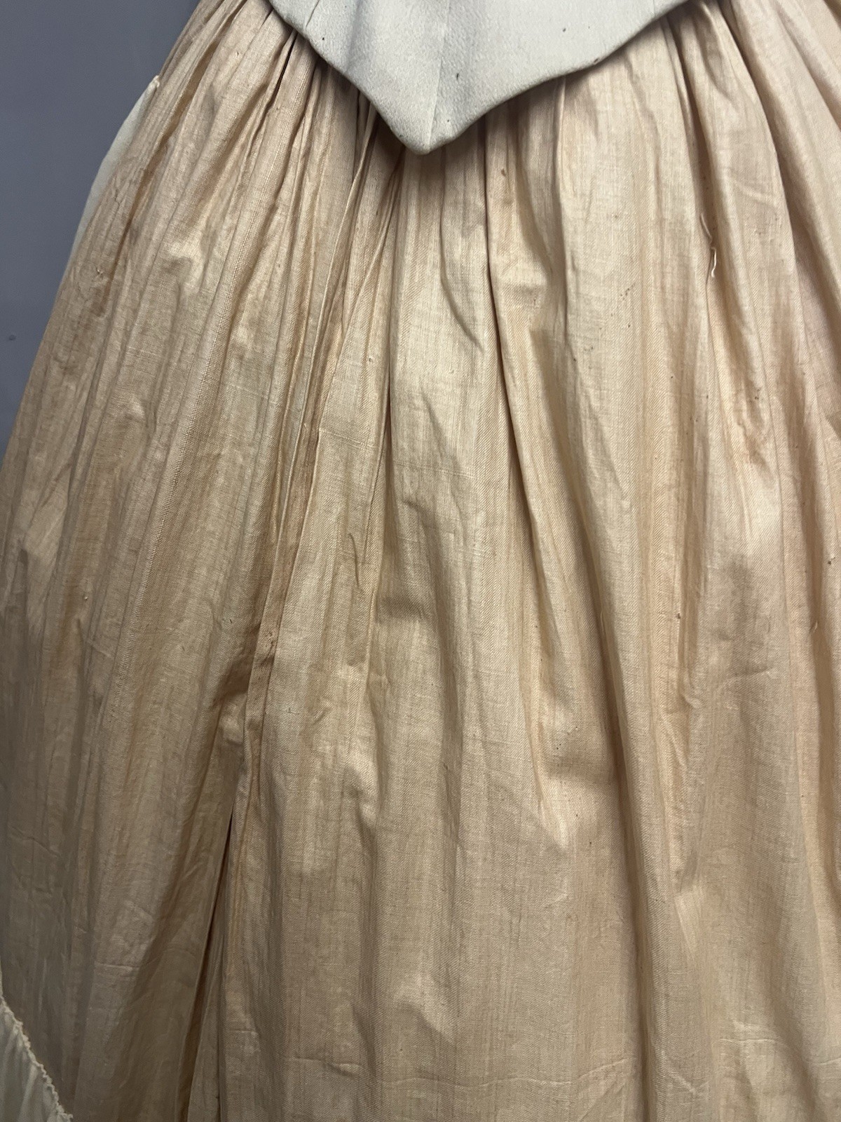 1870’s Two Pc Ivory Wool Bustle Gown