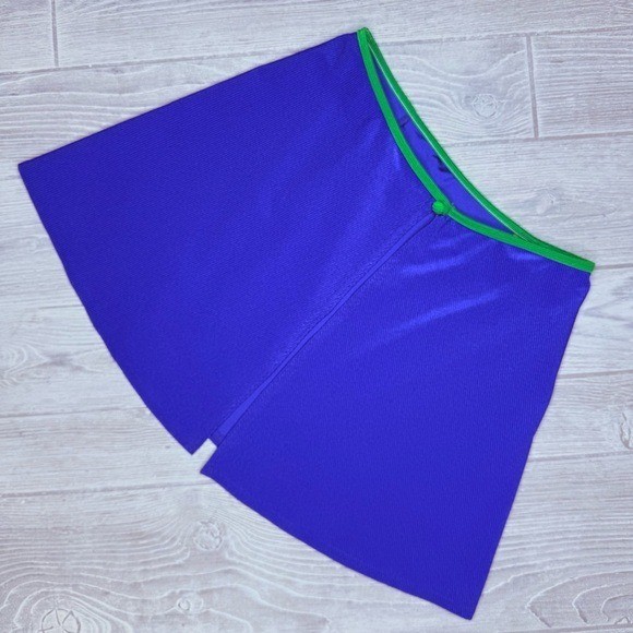 Vintage Cole of California blue and green 80s retro short wrap skirt coverup