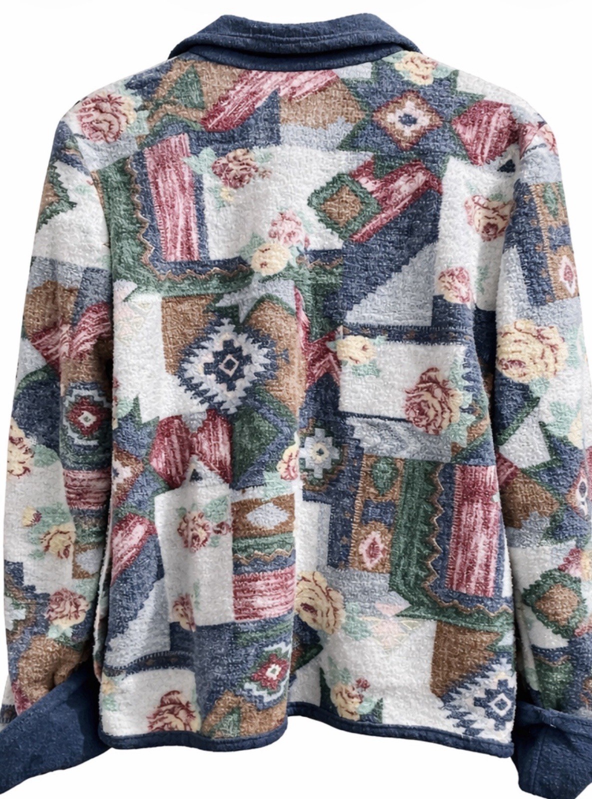 River Ridge Trading Company Patchwork Cotton Jacket Blue Multi-Color Size M