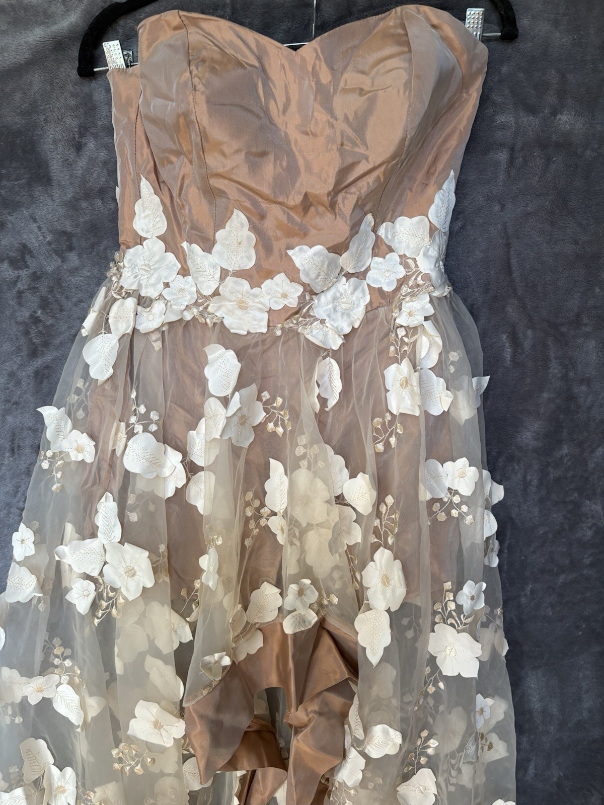 Handmade Strapless Size Small ? Cocktail High Low Mini Skirt Dress Prom Floral