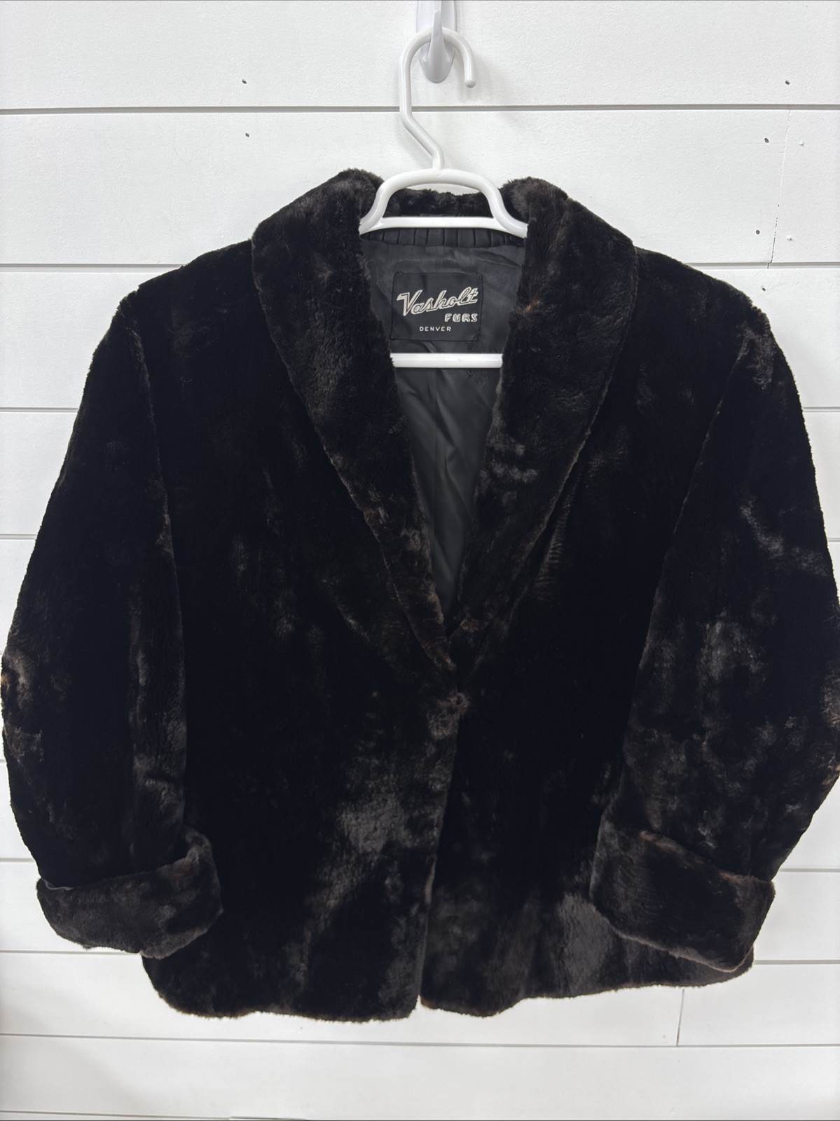 VTG Vasholt Furs Denver Rich Dark Brown Rabbit Fur Coat Jacket Mob Wife Womens