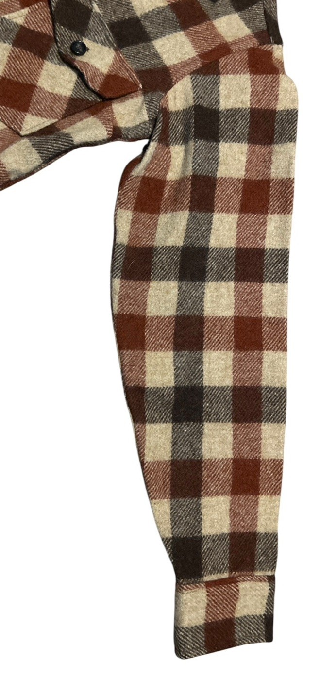 Vintage 60s LL Bean Wool Shirt Women’s 10 Plaid Flannel USA Made Script Logo EUC