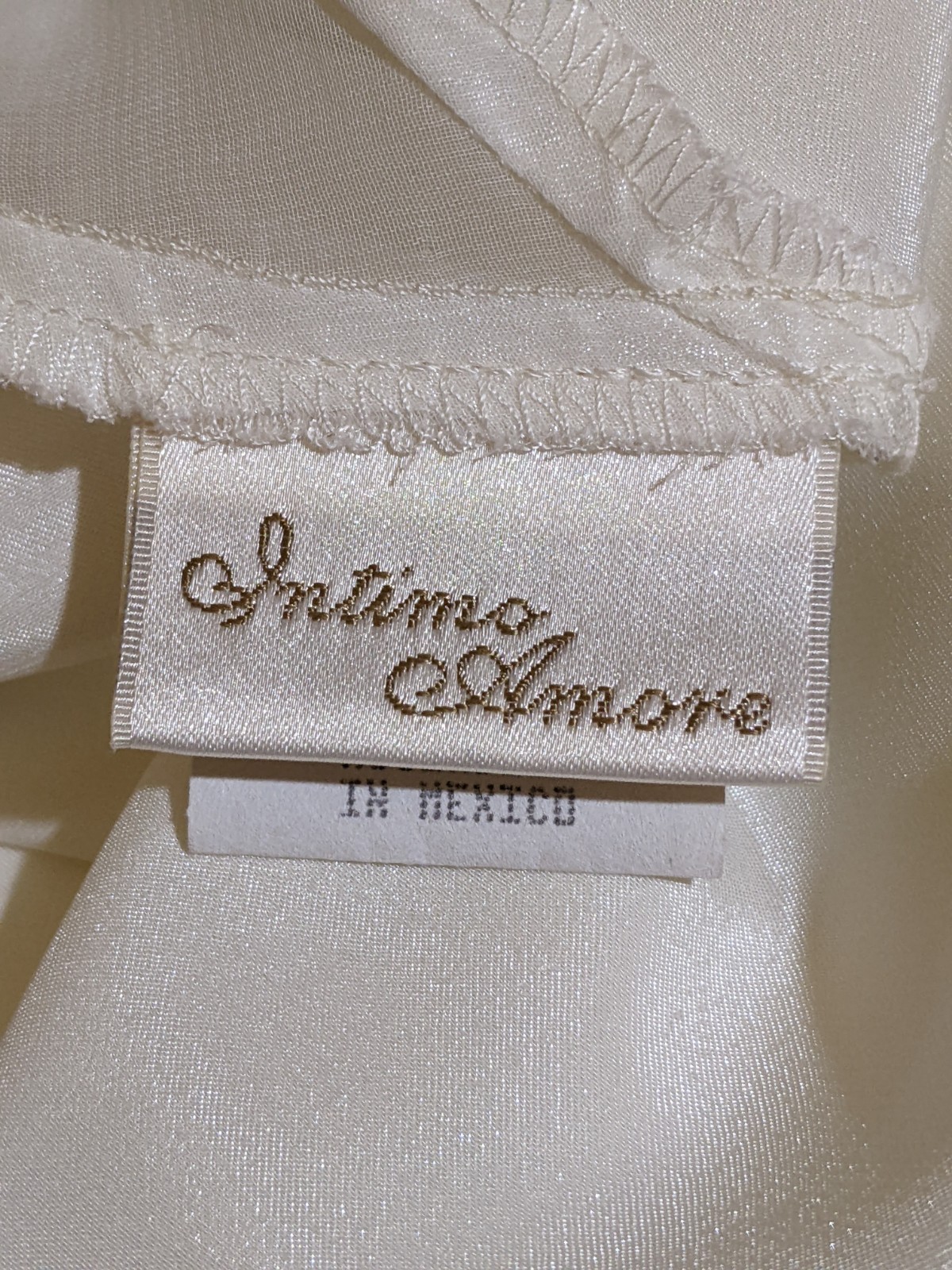 Vintage Intimo Amore Ivory Satin Beaded Bodice Lingerie Dress Nightgown S