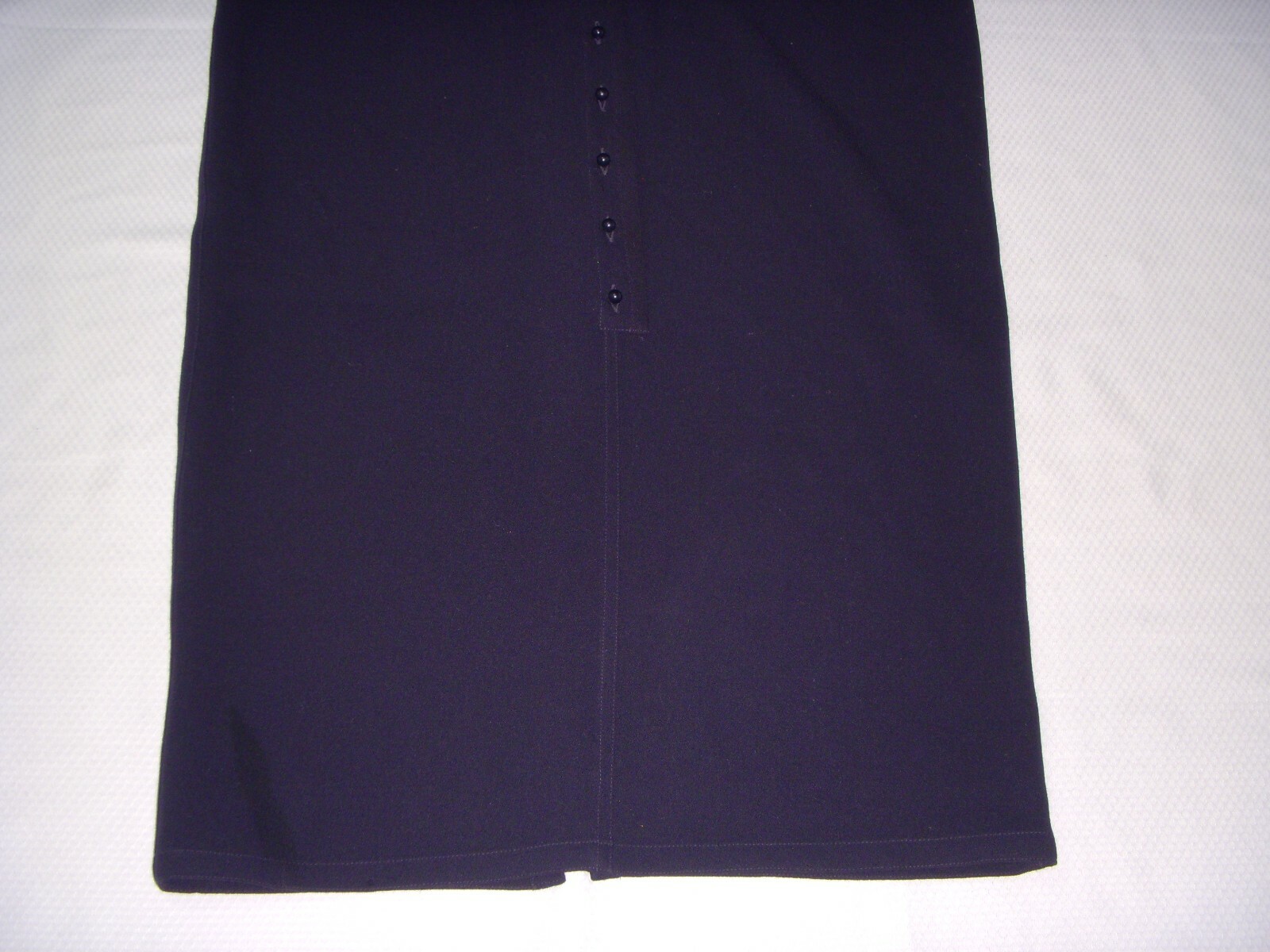 Vintage Gianni Versace Navy Blue Crepe Wool Dress Made in Italy