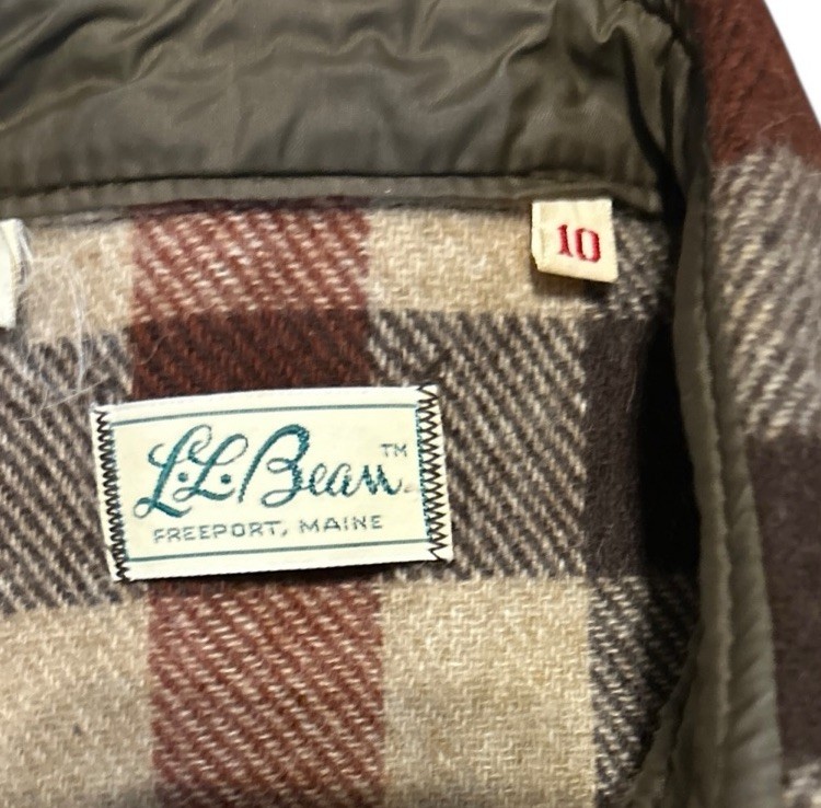 Vintage 60s LL Bean Wool Shirt Women’s 10 Plaid Flannel USA Made Script Logo EUC