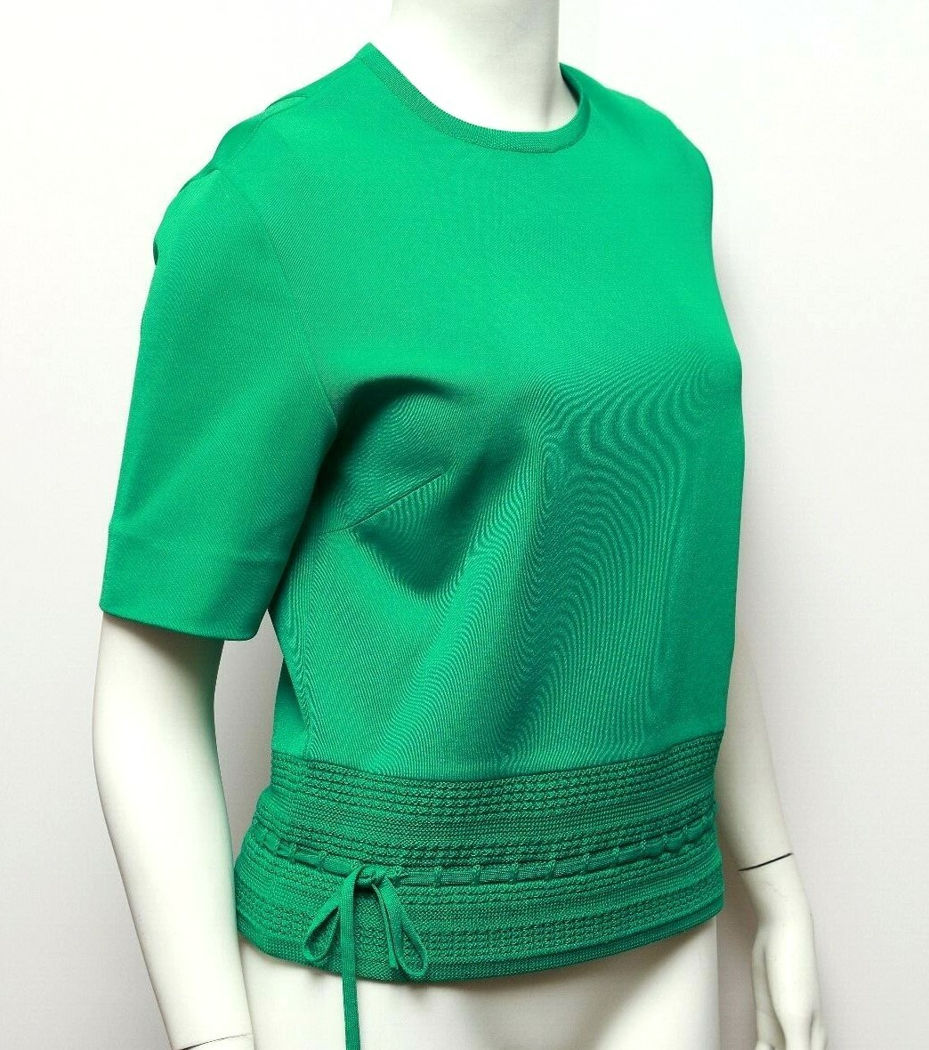 Vtg Kimberly Womens Green Top Detailed Waist 100% Dacron Polyester 50s 60s Sz 10