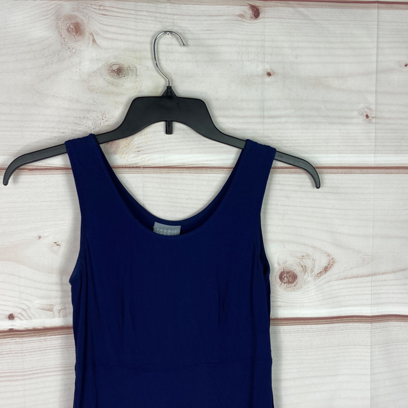 Rabbit Designs Vintage Dress Womens 6 Blue Maxi Tank Scoop Neck Sleeveless Solid