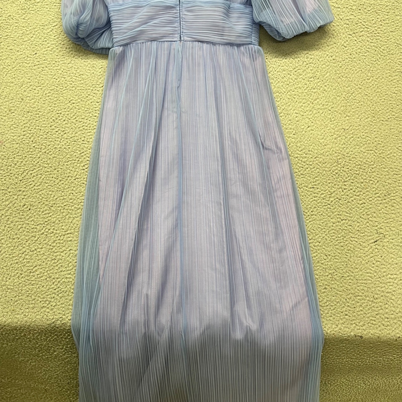 70’s Alicia Dress Womens 14 Purple Chiffon Puff Sleeve Flower Retro Vintage
