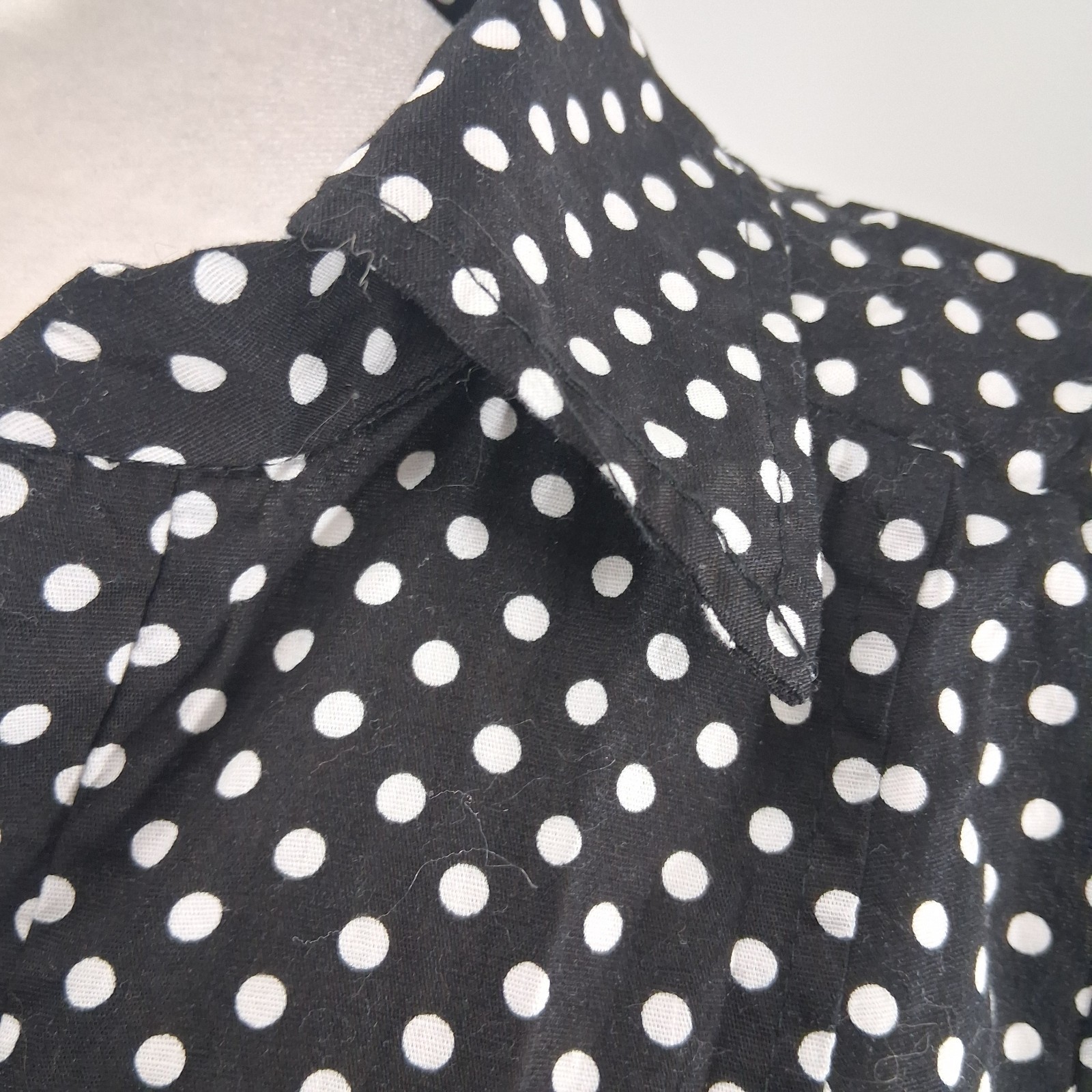 Vintage Midi Dress Polka Dot Size Large Rockabilly Fit & Flare Cap Sleeve Y2K