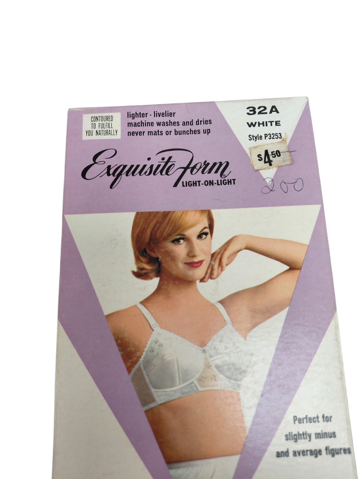 Vintage Exquisite Form White Bra Size 32A