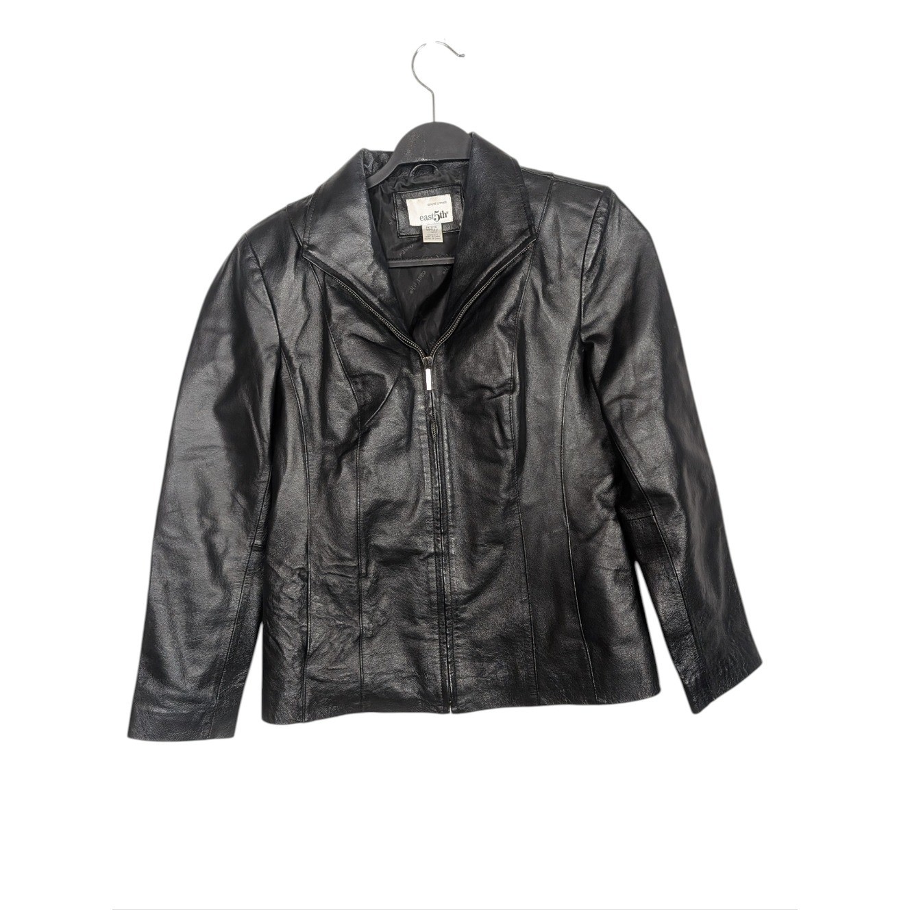 Vintage 100% Leather Biker Emo Grunge Edgy Goth Jacket Size Petite Small