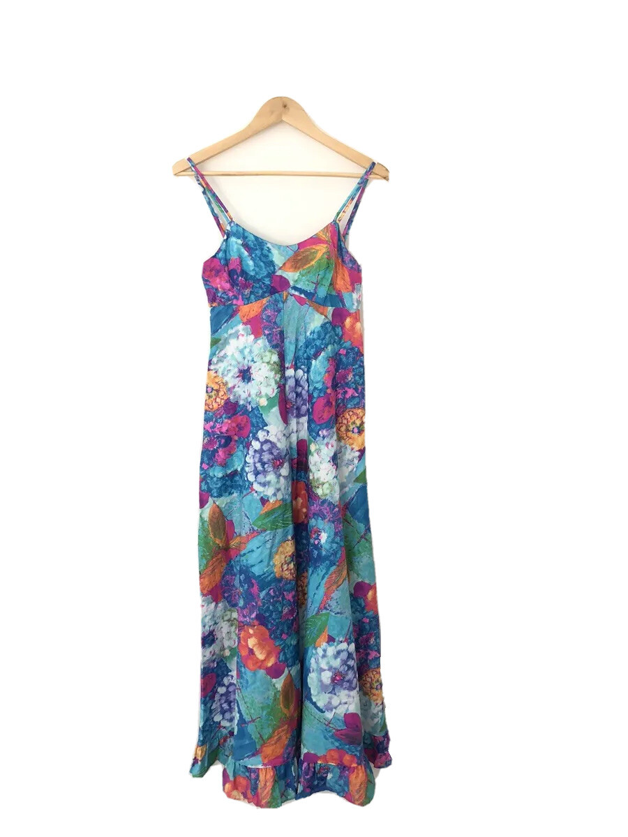1960-1970’s VTG Malihini Hawaii Designer Collection Tropical Floral Maxi Dress