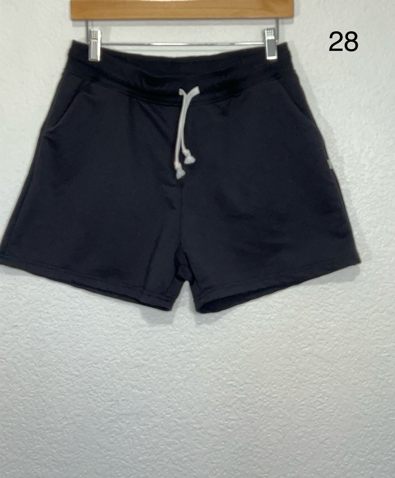 Vtg Cherokee L 28×3” Women Shorts Black Drawstring Lounge Gym Core Essential