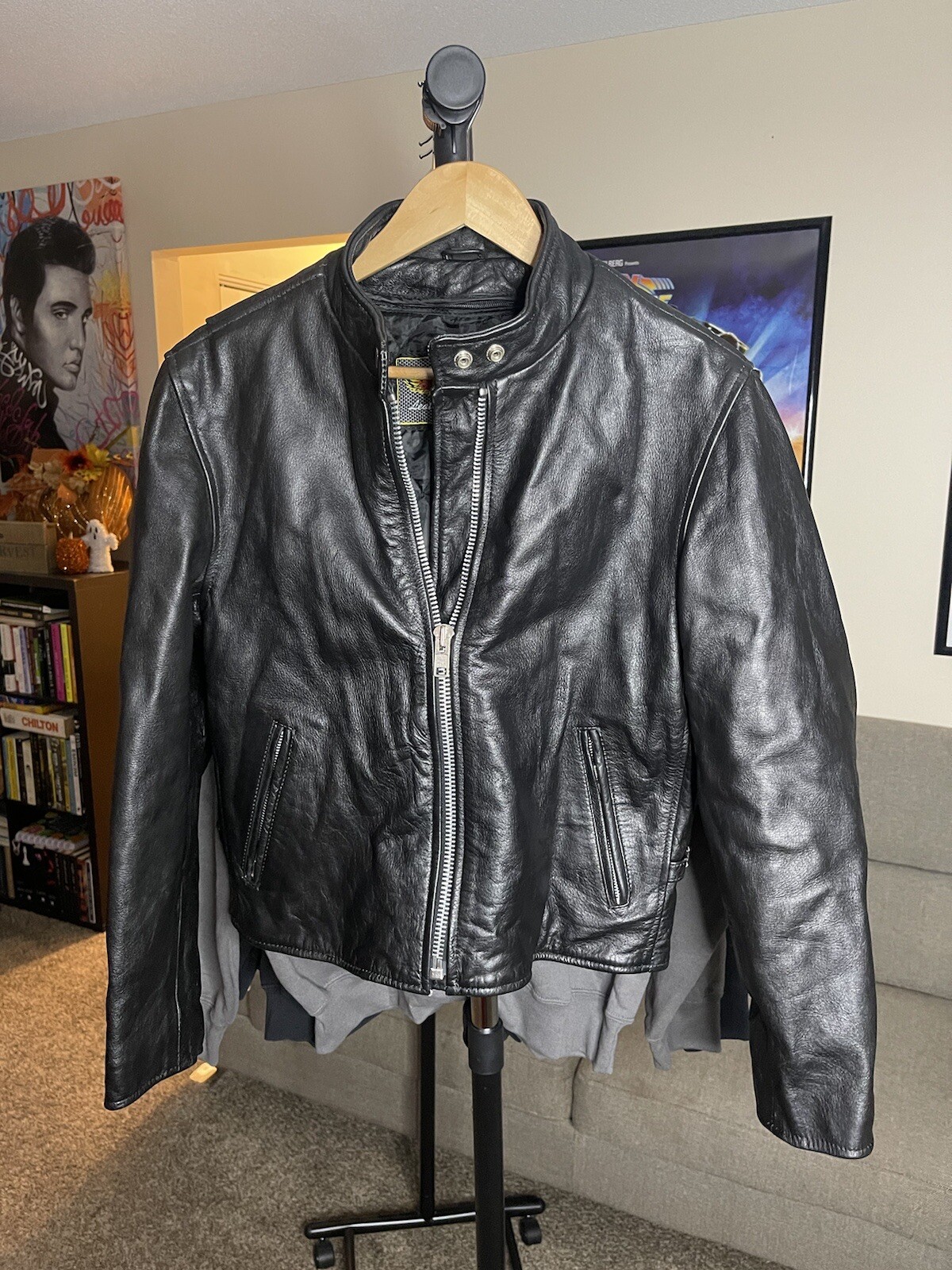 Vintage UNIK Womens Motorcycle Leather Jacket Size Large NICE!