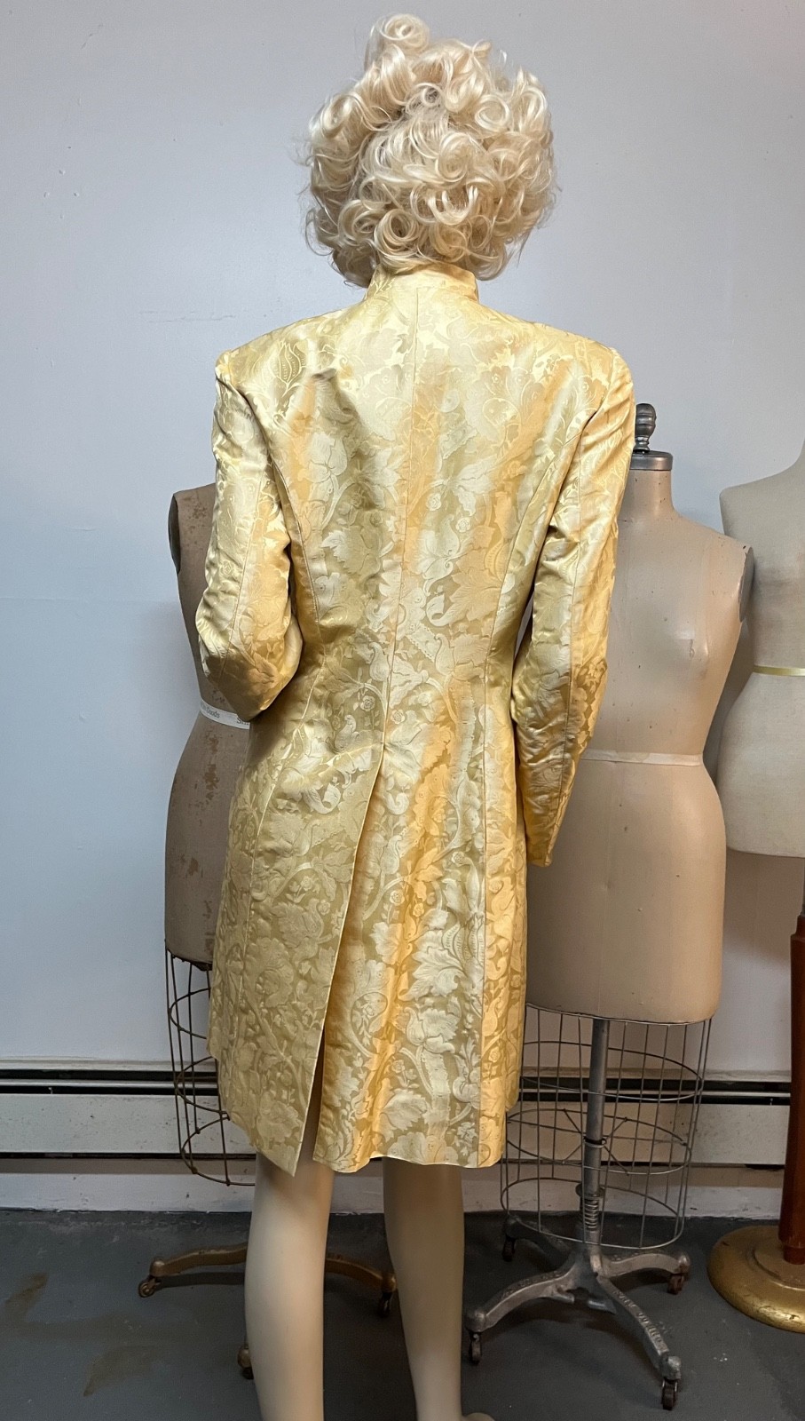 NWT J Peterman Life at Chenonceaux Silk Damask Cutaway Jacket Bust 36-38 $335.00