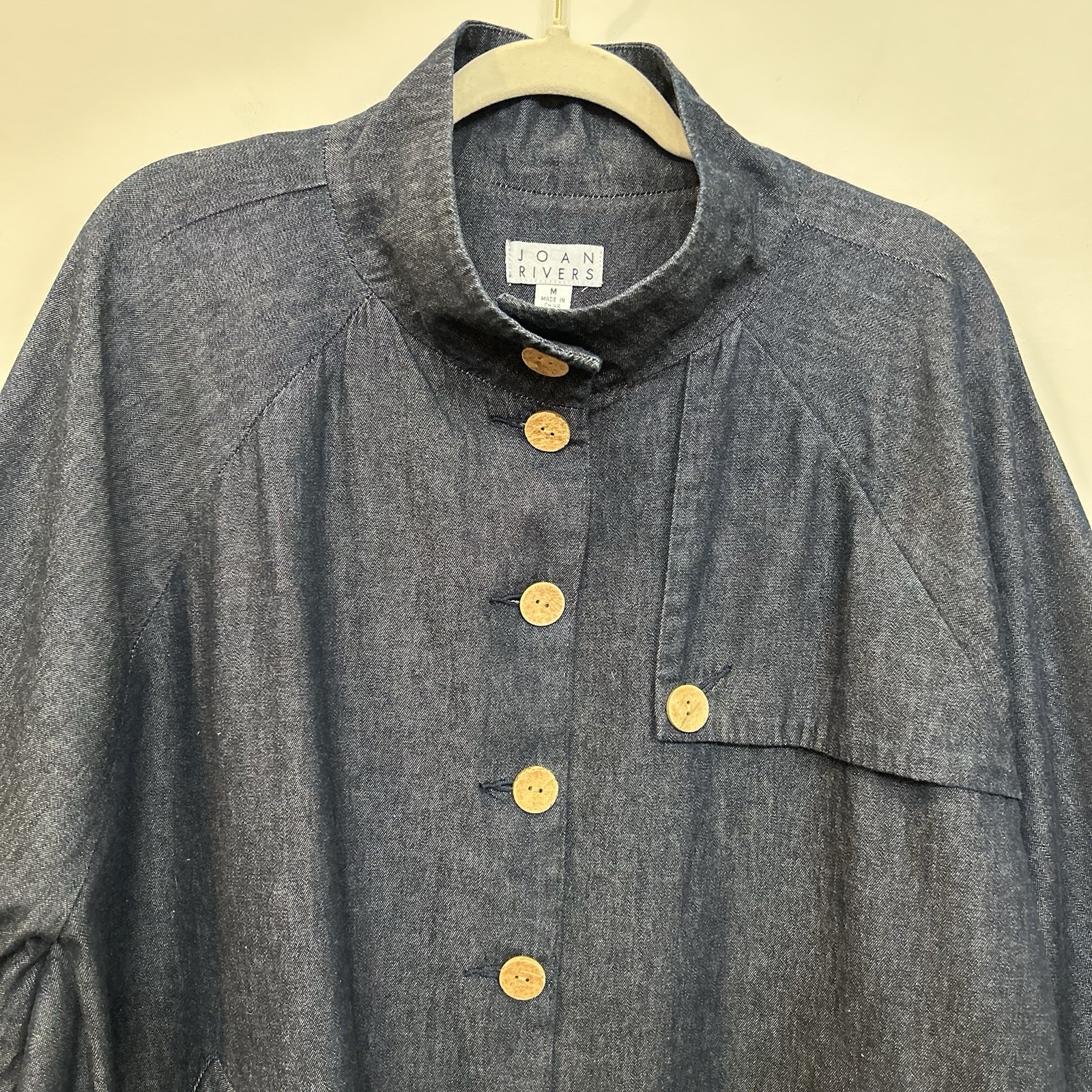 Joan Rivers Denim Chambray Button Front Woman’s Cape Size M