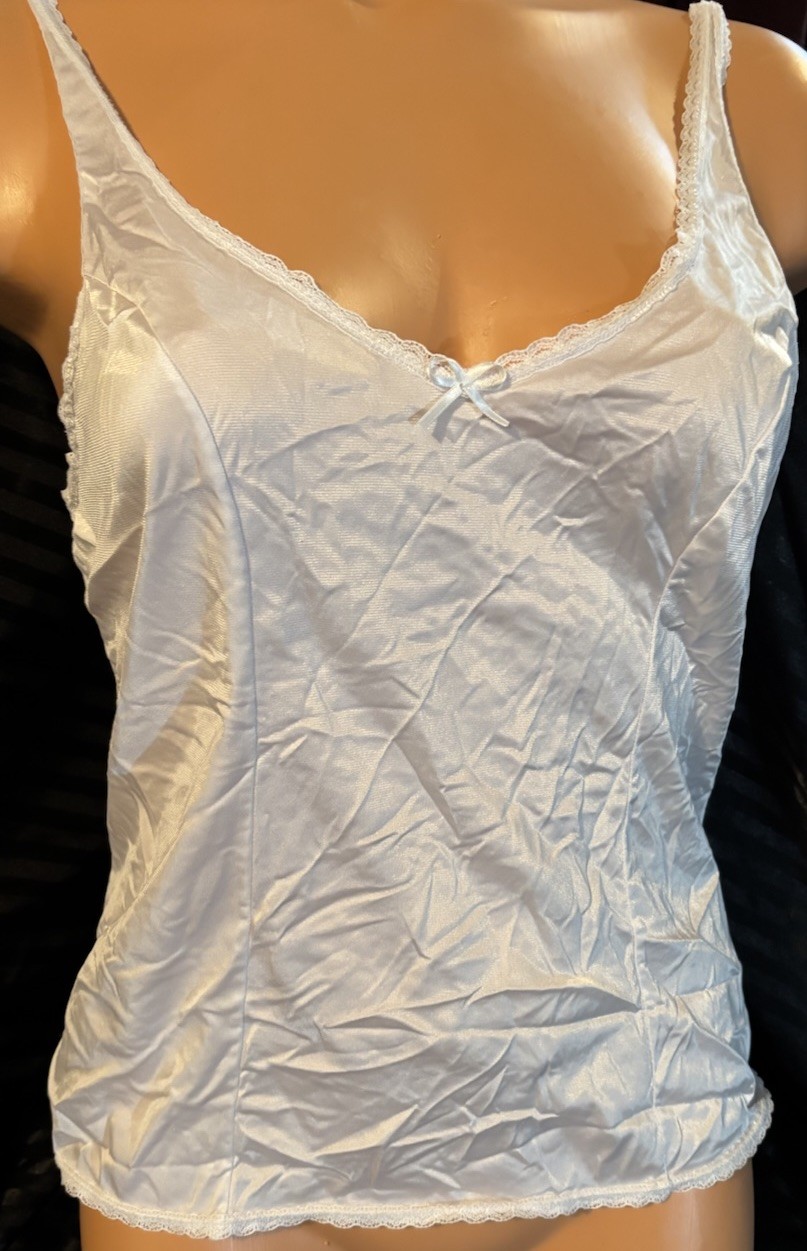 White Camisole Sz S/Ch/P/38 By Vassarette Made In USA