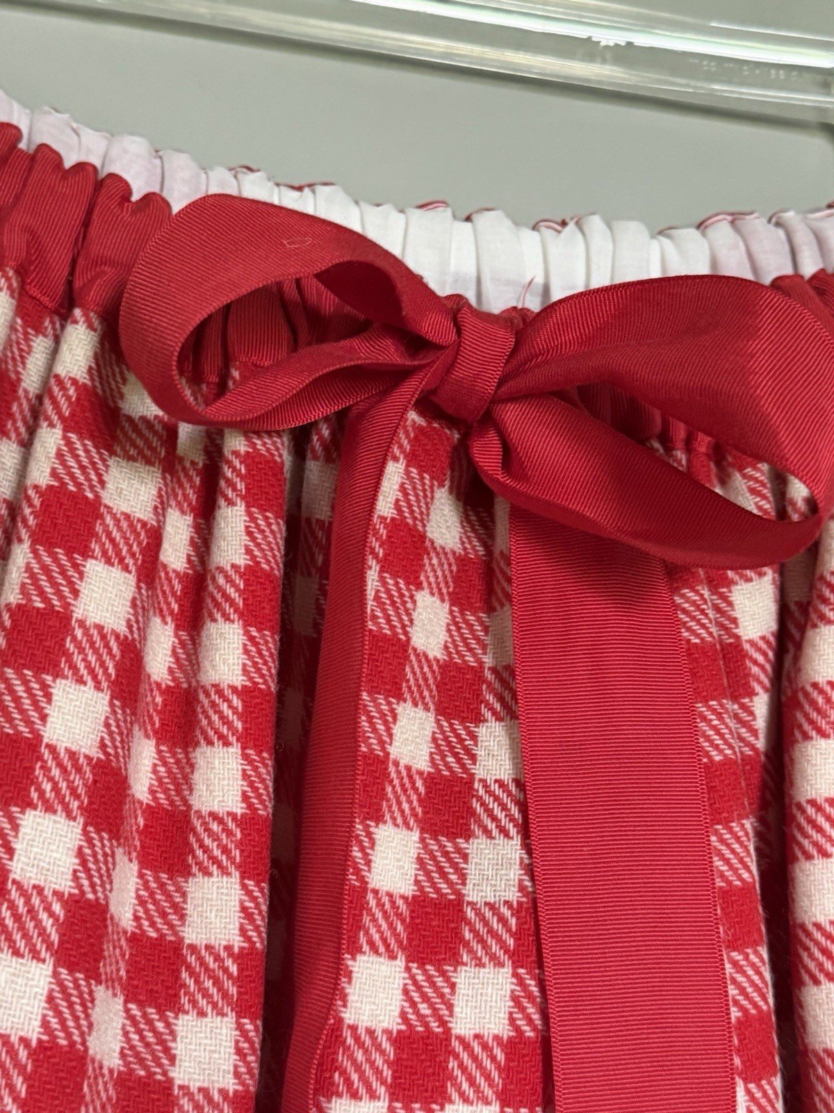 EUC 70s VTG Mr Hank Red/Cream Plaid/stripes Wool Maxi Skirt 28-38” LG Prairie