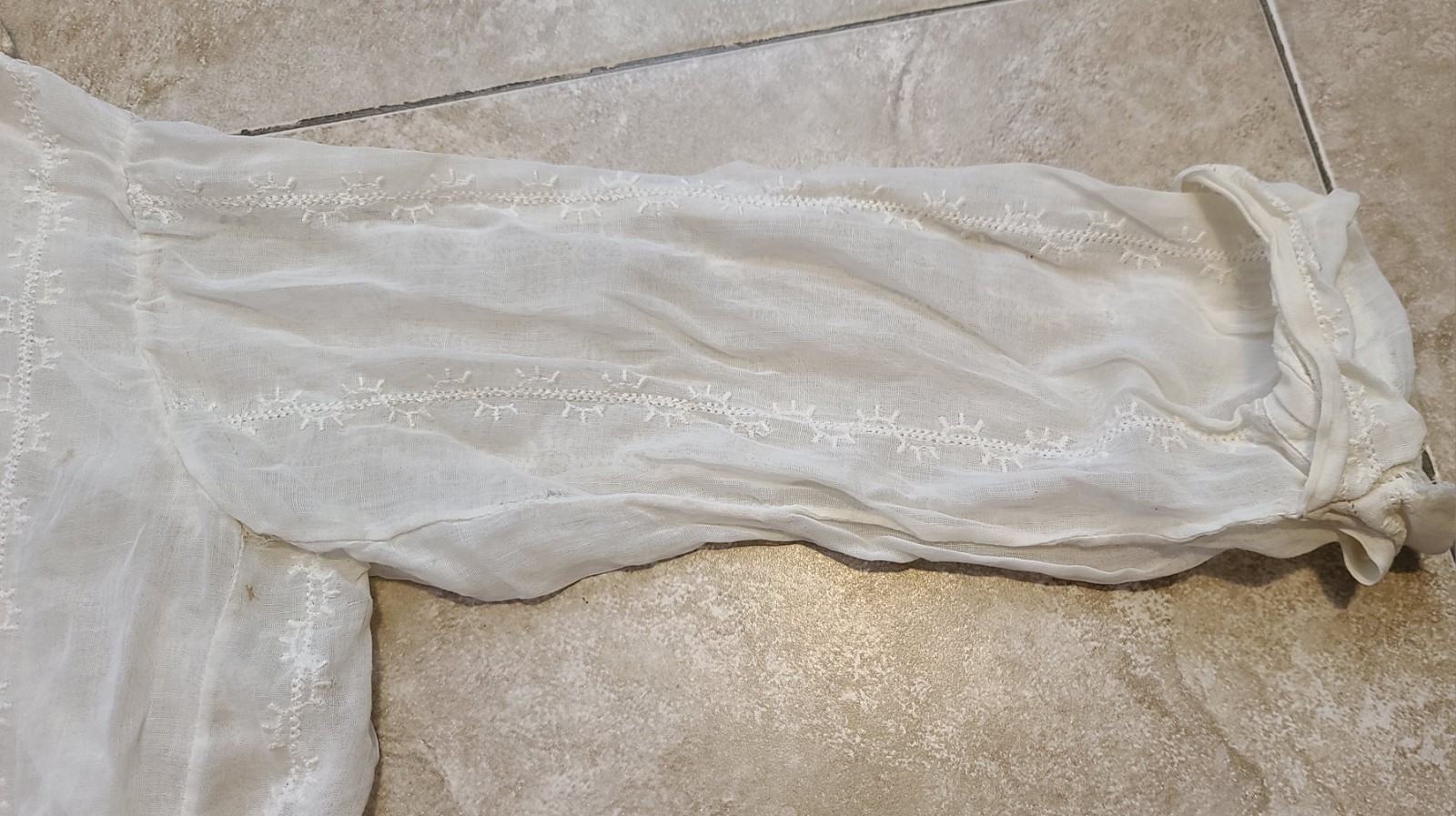 Antique Edwardian Sheer Lacy Dressing Night Gown Shirt Blouse Prarie Wedding S