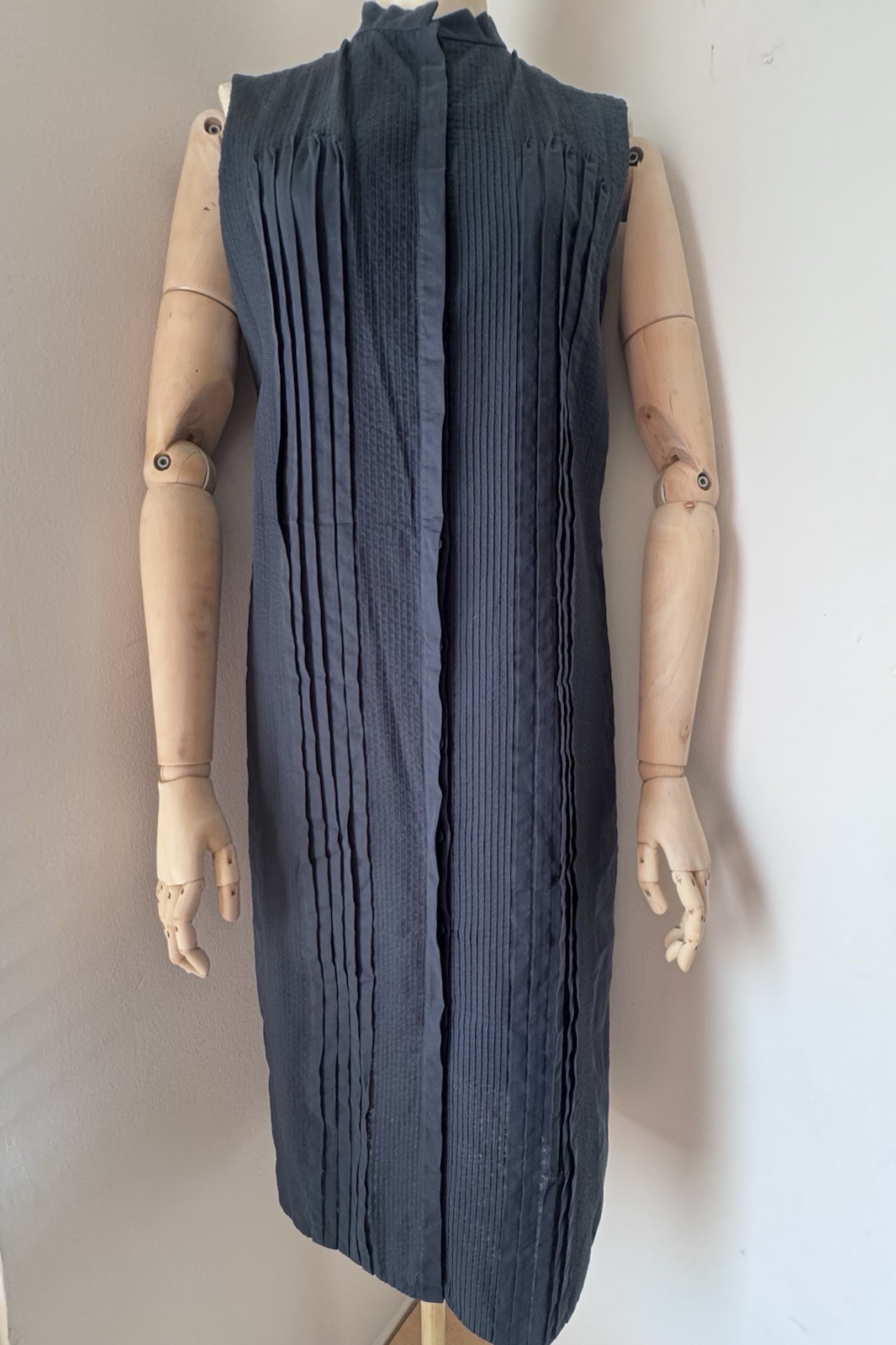 Vtg 90s Calvin Klein Collection Pintuck Pleat Sleeveless Dress Carolyn bessette