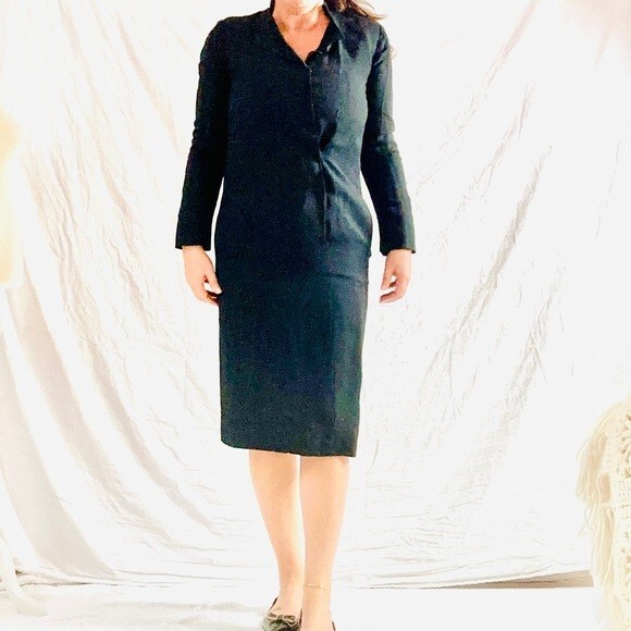 Vintage Pauline Trigere Black Dress Union Made in USA Fits Size 8/10