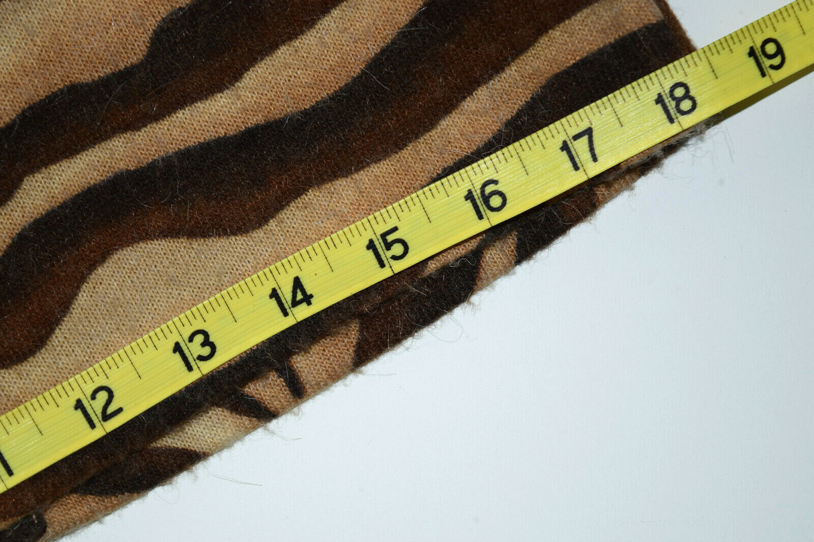 Vintage Mohair Shift Dress David Warren Size 32IN Chest 80s Tiger Print