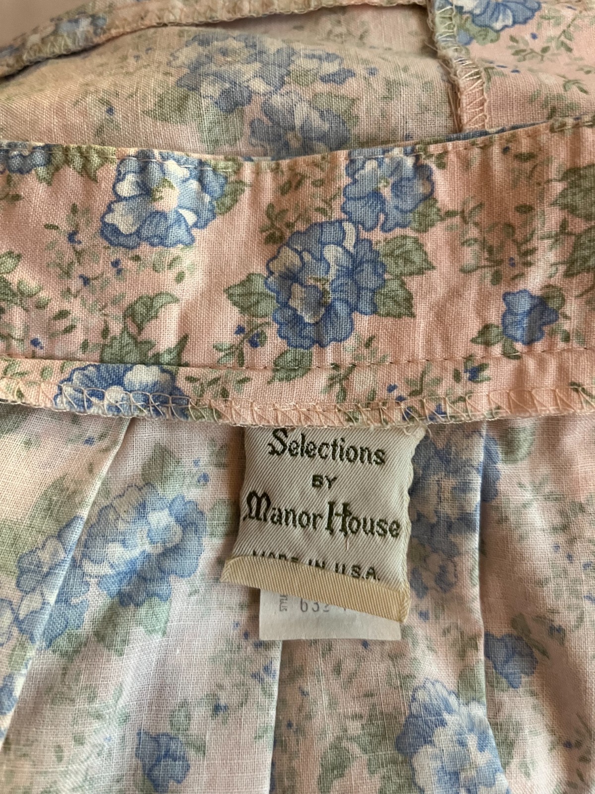 Vintage Selections by Manor House 25″ Waist Skirt Cotton Floral Pink Pleated
