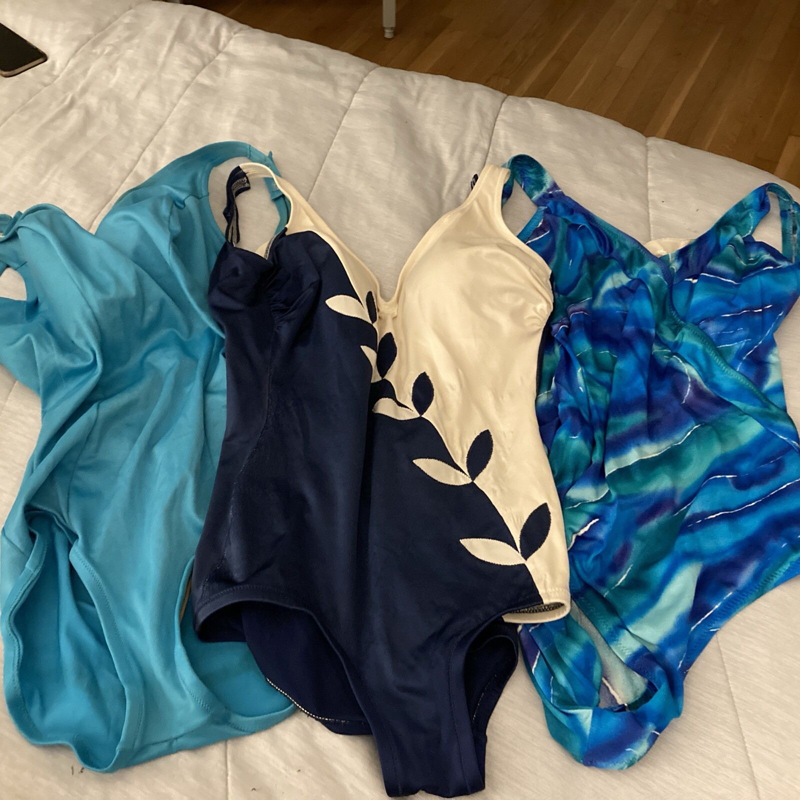 Vintage DeWeese Designs Bathing Suit Lot – Floral Applique Pinup 16/38
