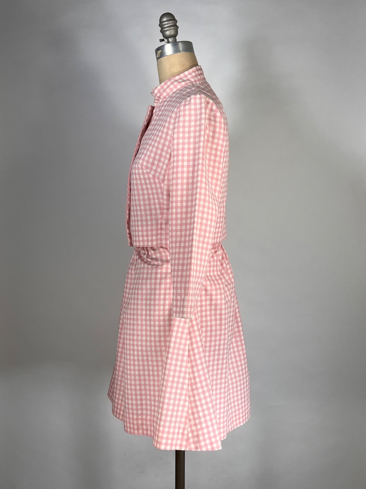 Vintage 1960’s pink & white gingham print 2-pc. skirt & jacket by COUNTRY SET xs