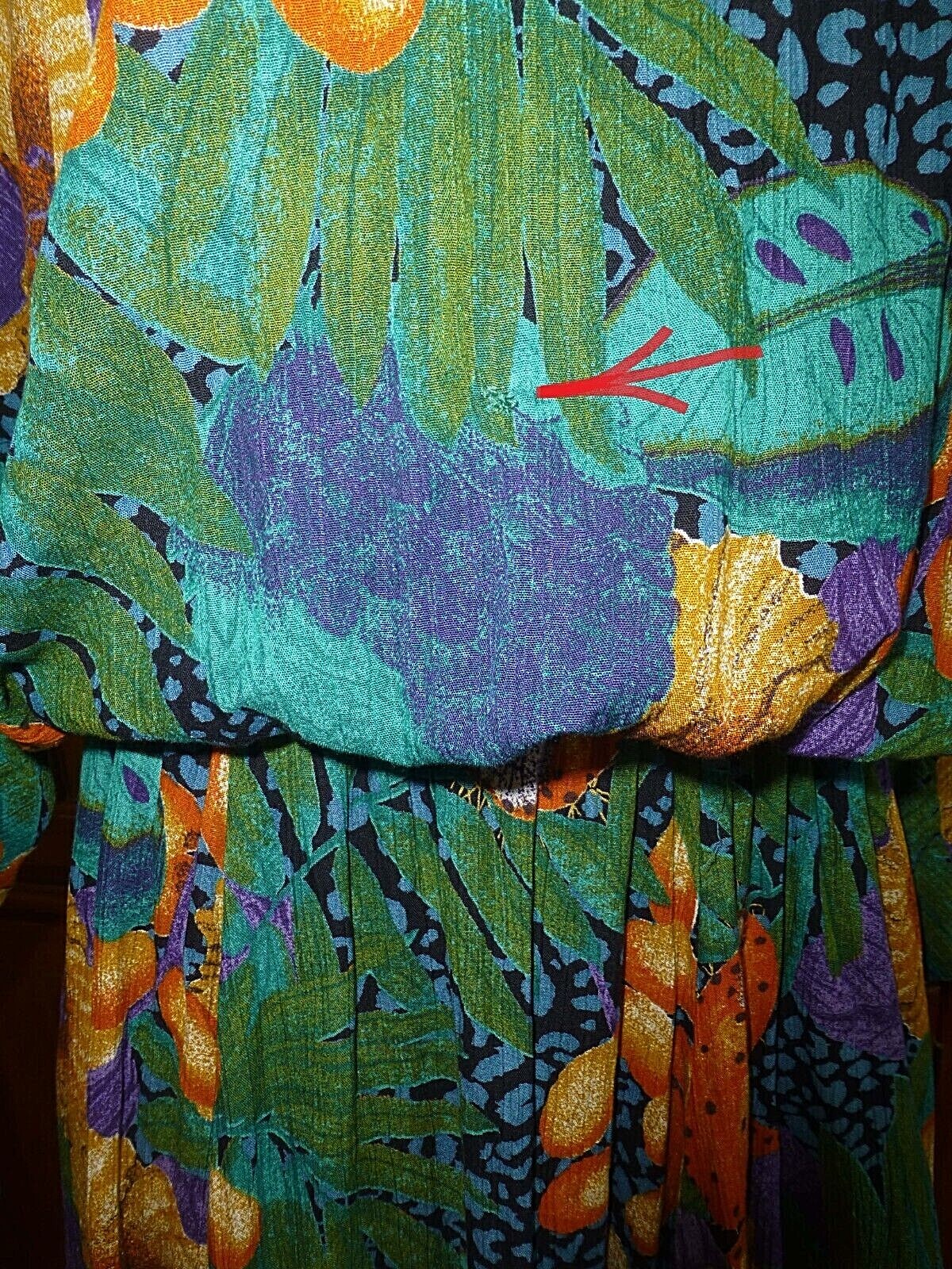Vtg 80s KAREN KANE Floral Print Rayon Drop Waist Gypsy BOHO festival Midi DRESS