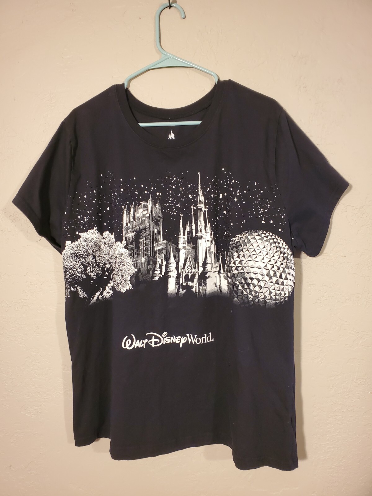 walt disney world t shirt vintage – CASTLE – GLITTER -sz 2XL DISNEY PARKS