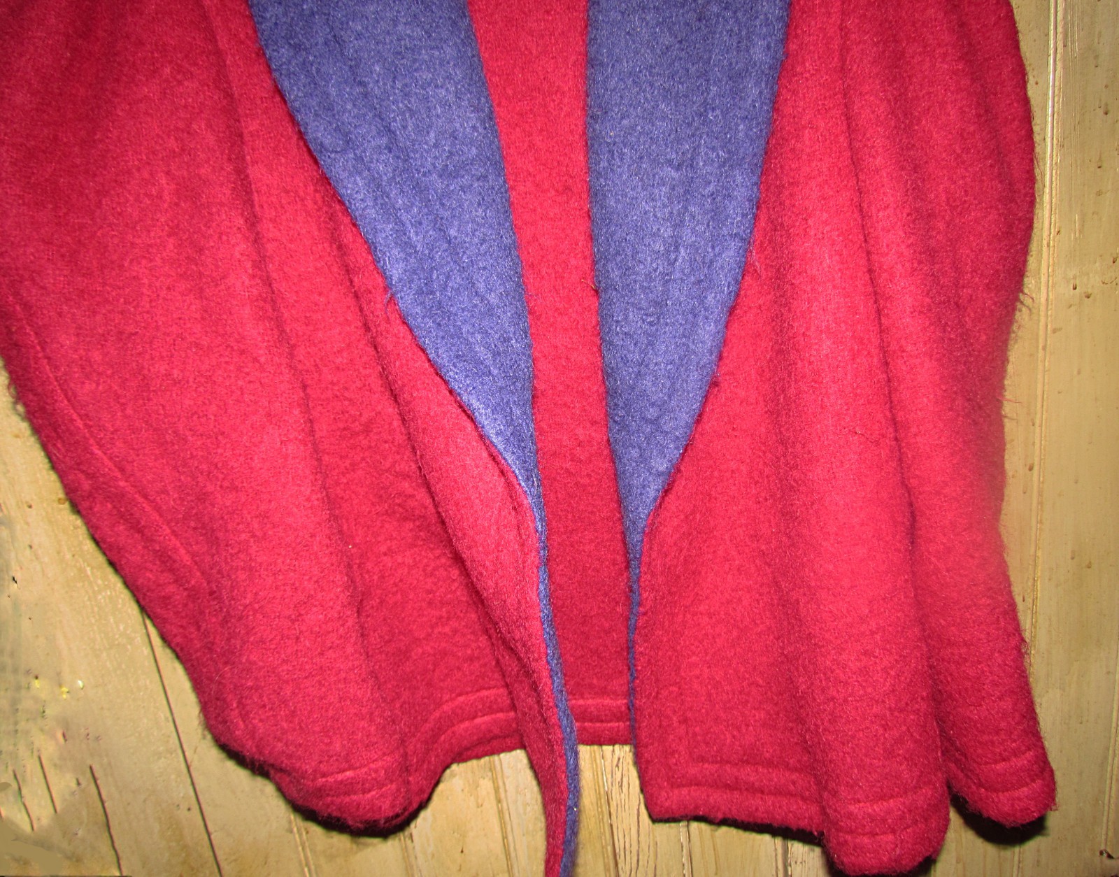 Lanvin jacket fuchsia or rose-pink and indigo wool vintage France