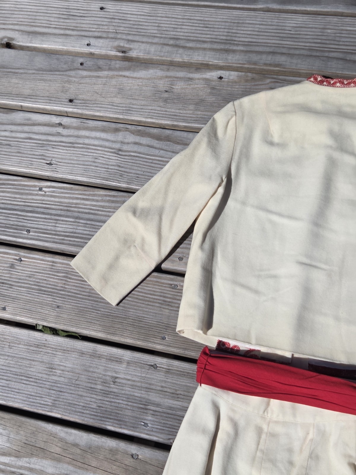 Vintage Junior House Milwaukee 2 Pc Set Red Soutache Embroidered Jacket Belt 60s