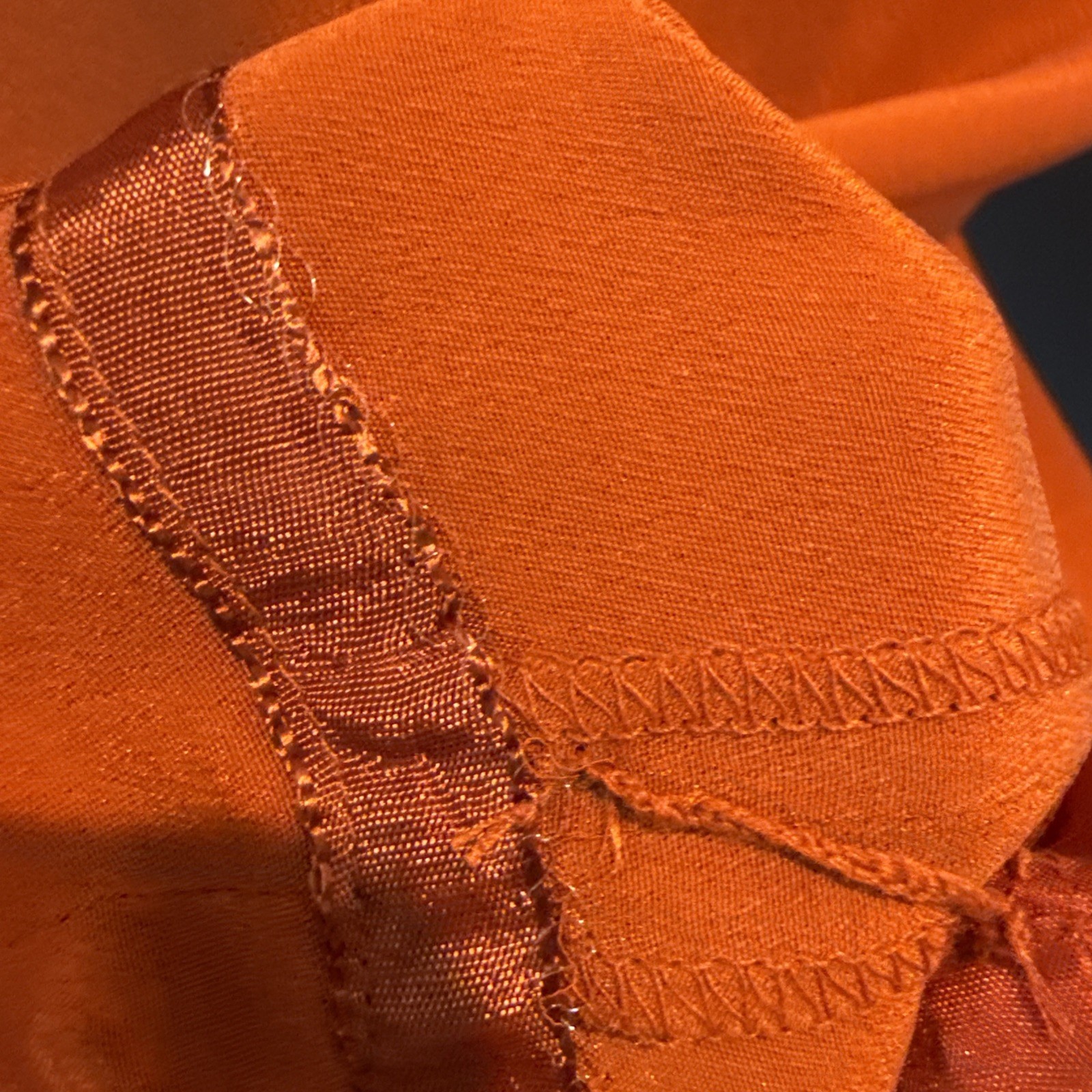 100% silk vtg Adrianna Pappel button down dress burnt orange 90s EUC 10P