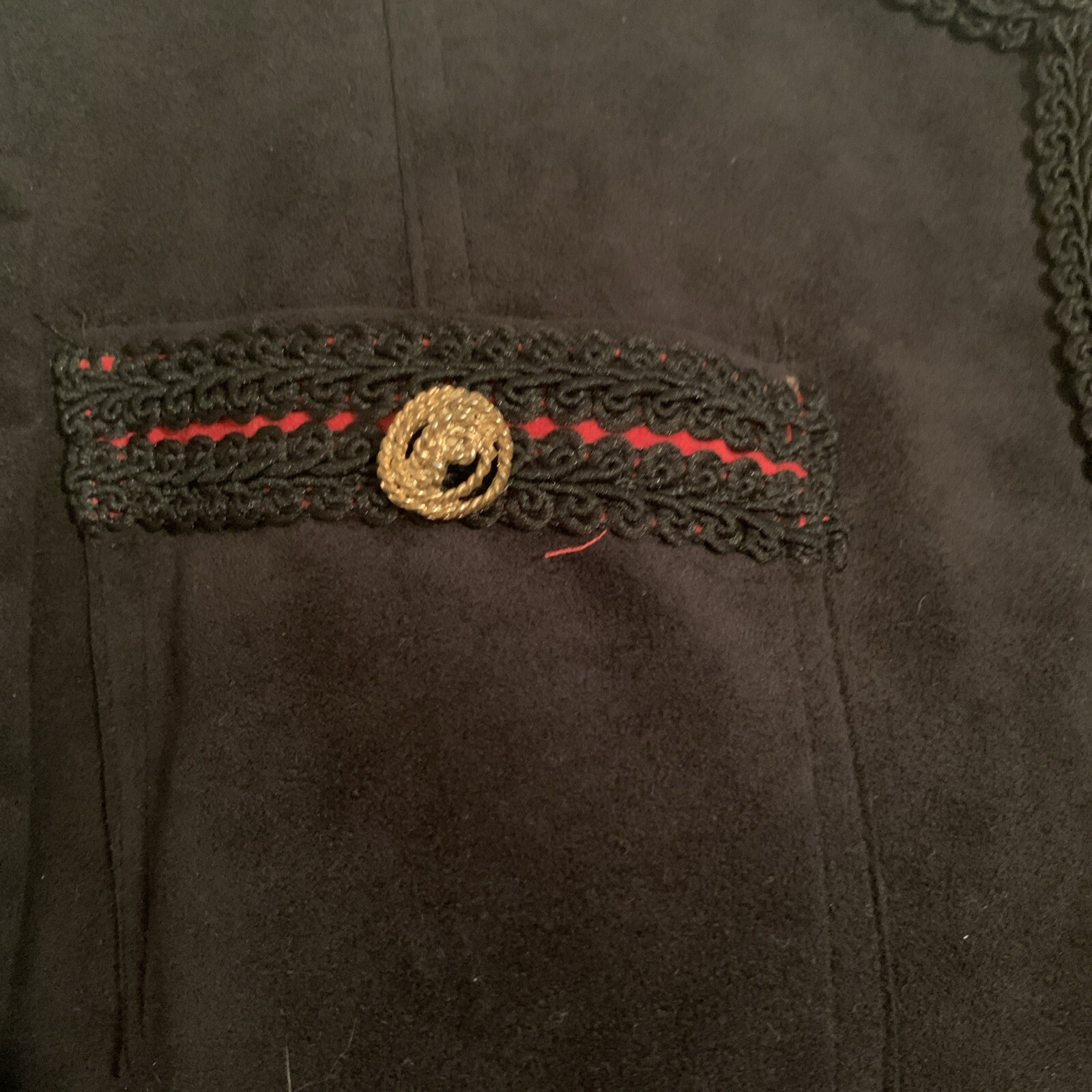 Vintage 90s Jacket ABE SCHRADER Blazer Black Red Trim Union Label M